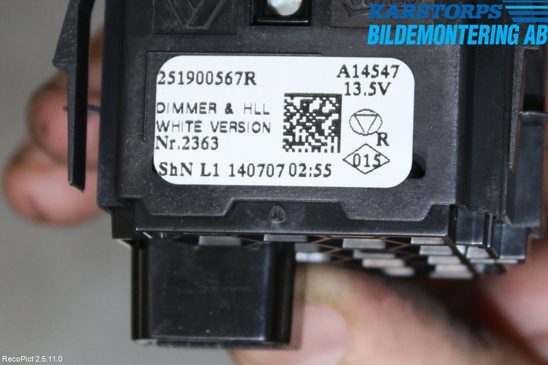 Renault MEGANE III 09-15 Str Ljusvidd Reglering