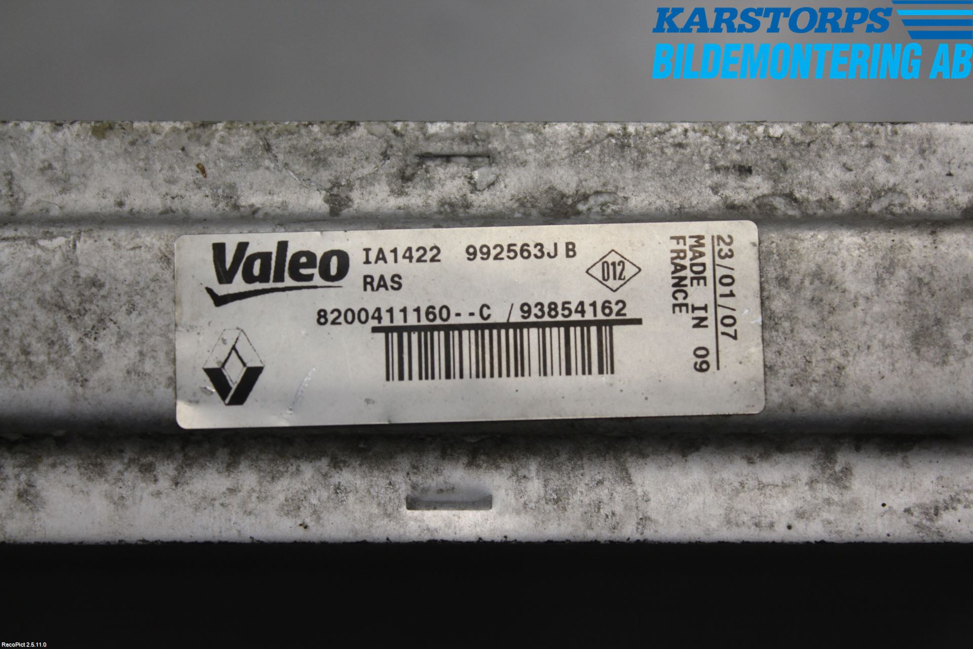 Renault TRAFIC   02-14 Laddluft-Intercooler Kyl