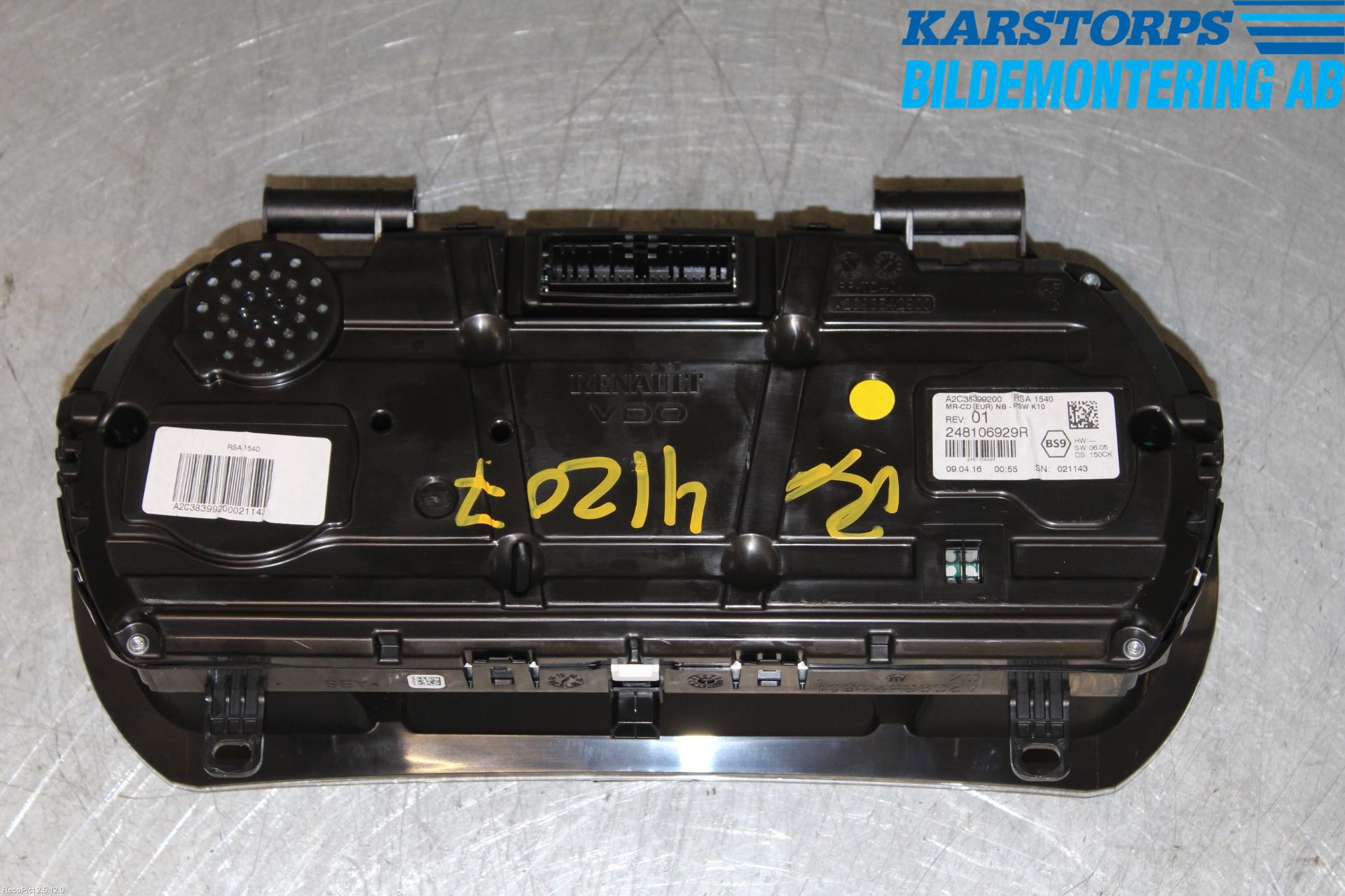 Renault TALISMAN 16-20 Instrument Komb