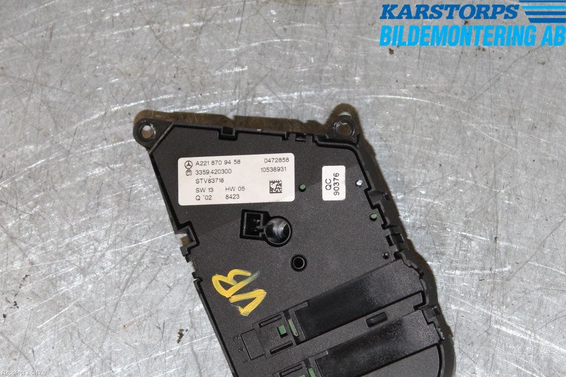 Mercedes-Benz MB S-KLASS (W221) 05-13 Strömställare Stolregler