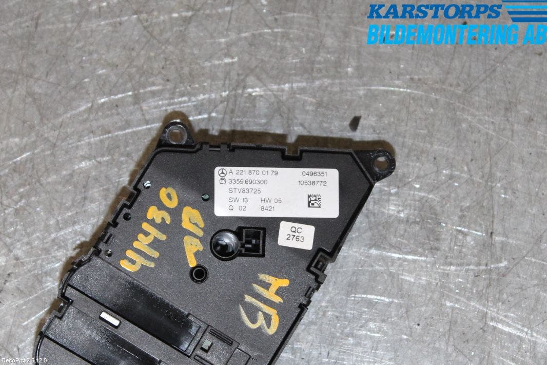 Mercedes-Benz MB S-KLASS (W221) 05-13 Strömställare Stolregler