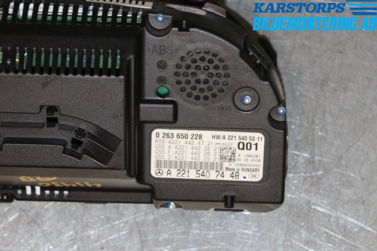 Mercedes-Benz MB S-KLASS (W221) 05-13 Instrument Komb
