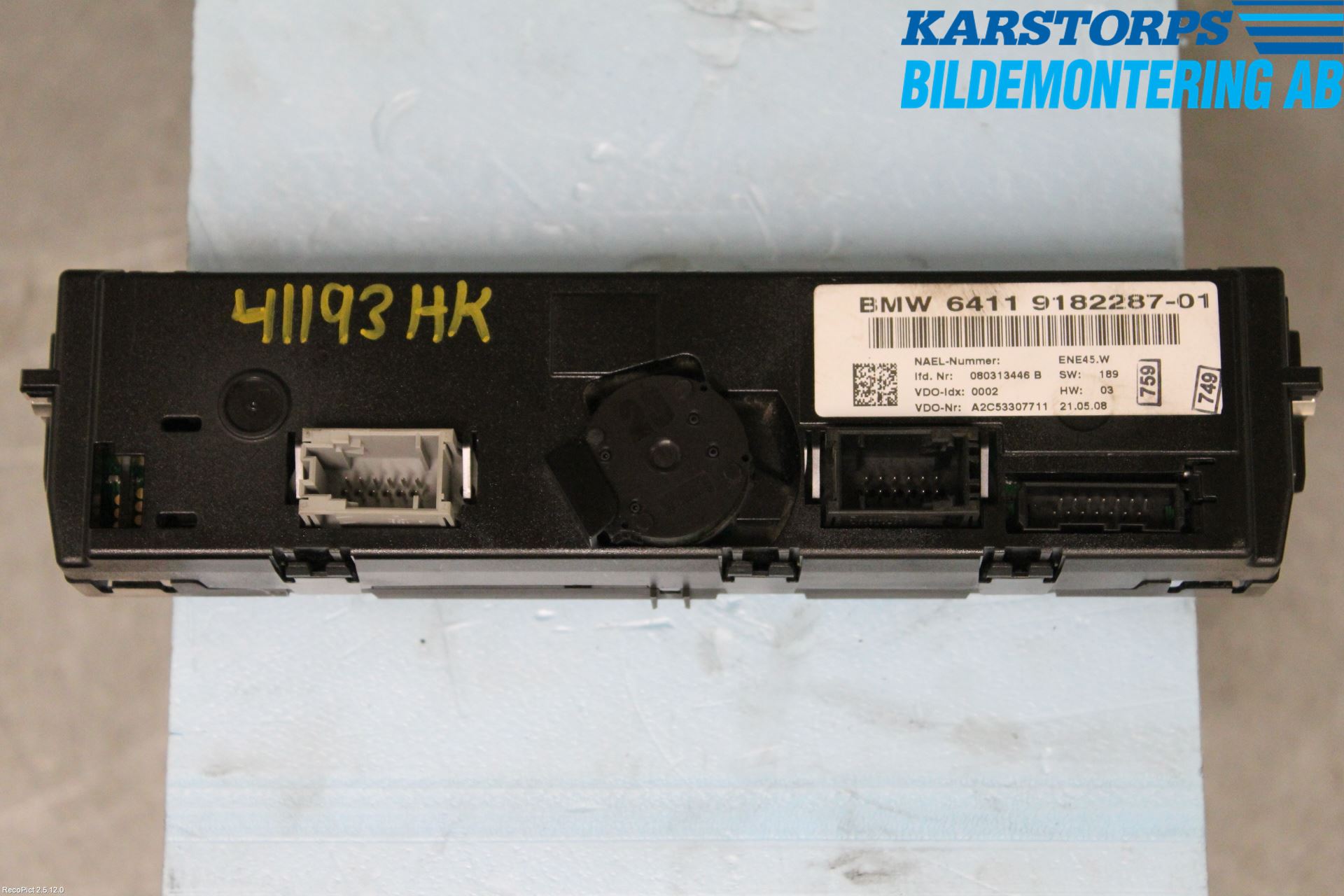 BMW 1 E87/81 5D/3D 03-11 Värmereglage