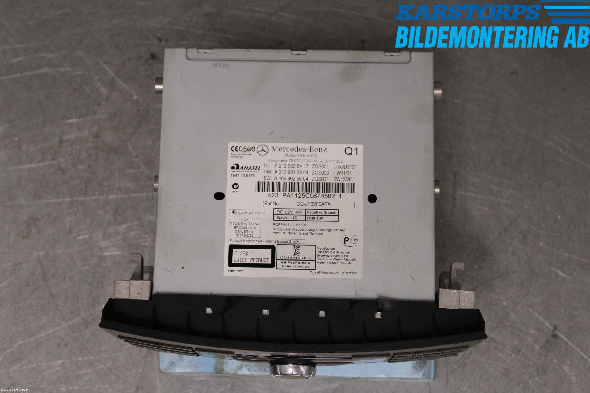 Mercedes-Benz MB E-KLASS (W212) 09-16 Cd Radio - Multimediapanel