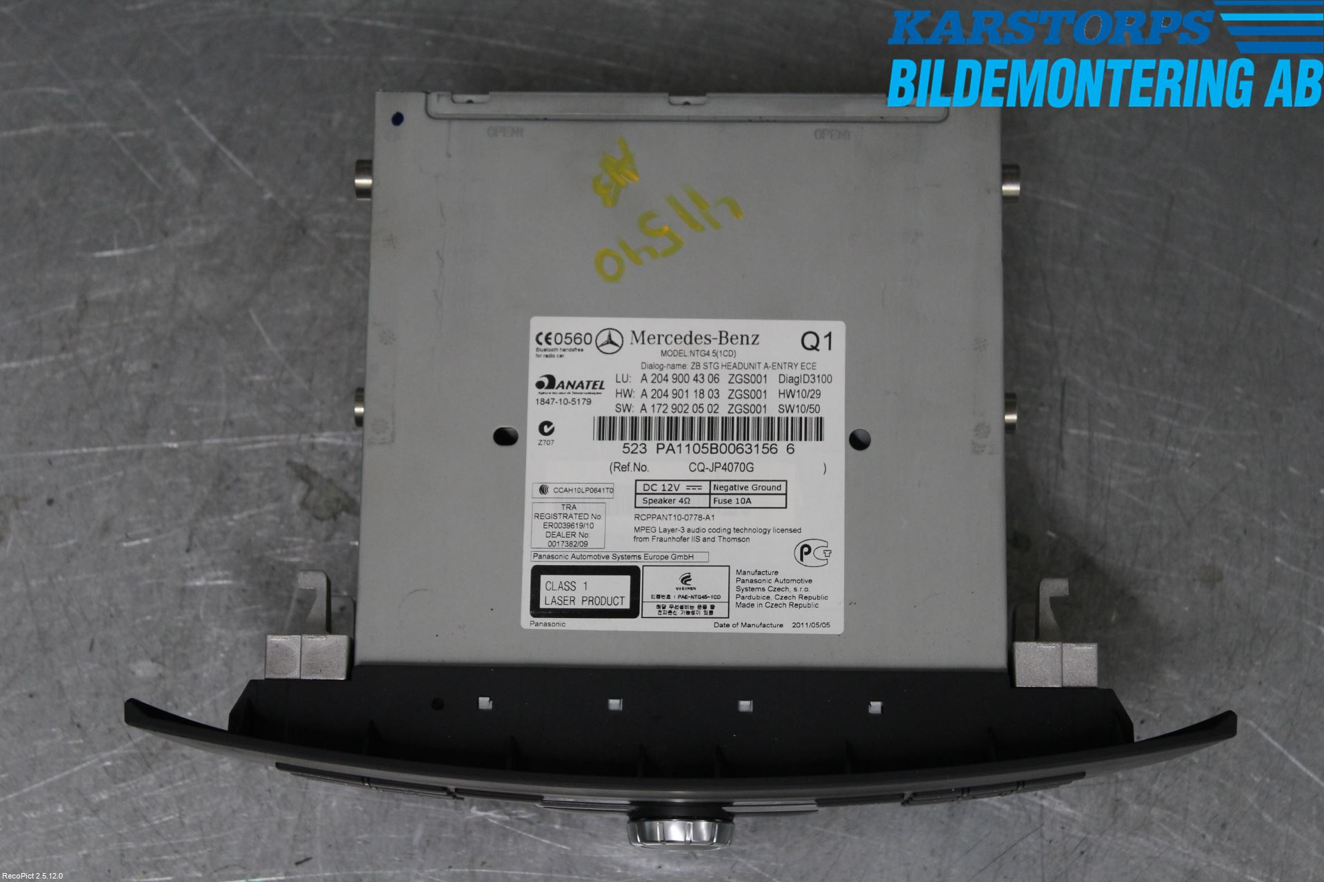 Mercedes-Benz MB C-KLASS (W204) 07-15 Cd Radio - Multimediapanel