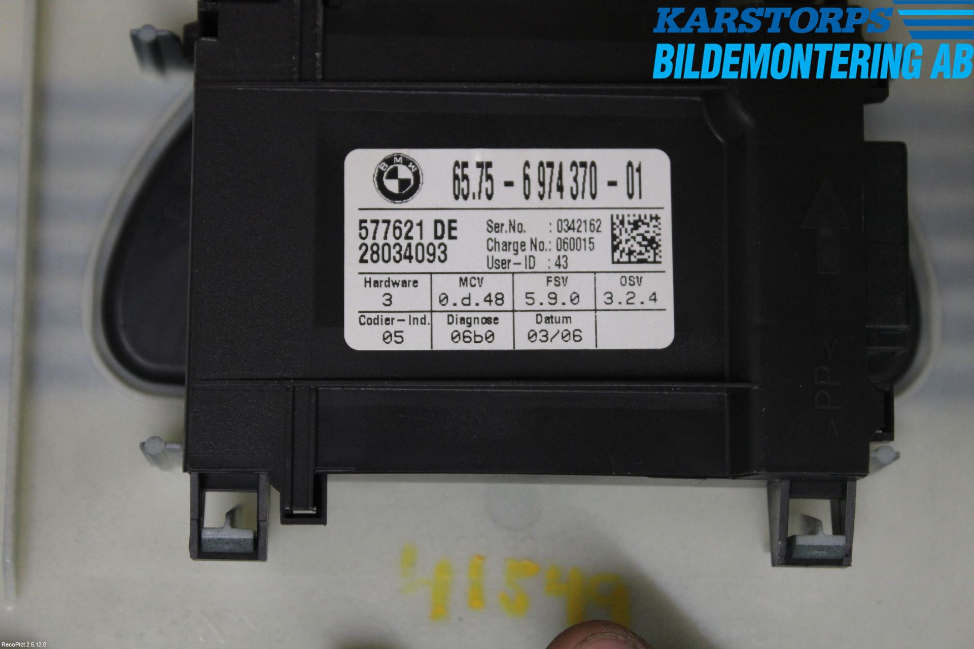 BMW 5 E60/61 Sed/Tou 02-10 Styrenhet Billarm