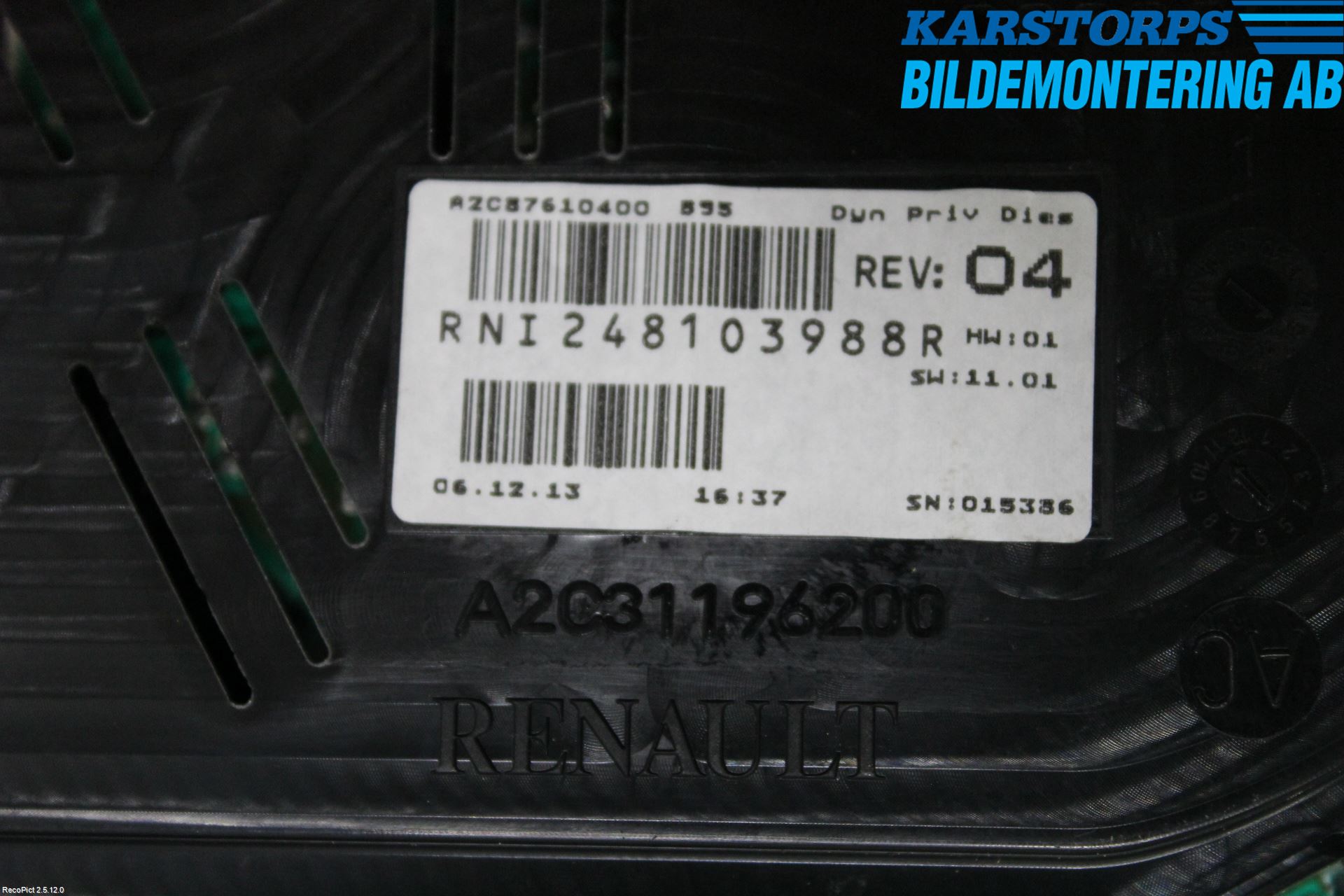 Renault MEGANE III 09-15 Instrument Komb
