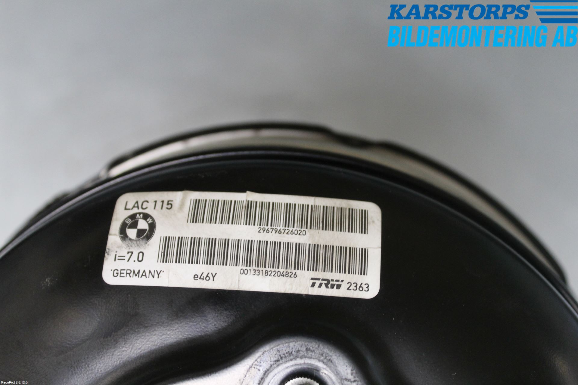 BMW 5 F10/F11/F18 09-17 Bromsservo