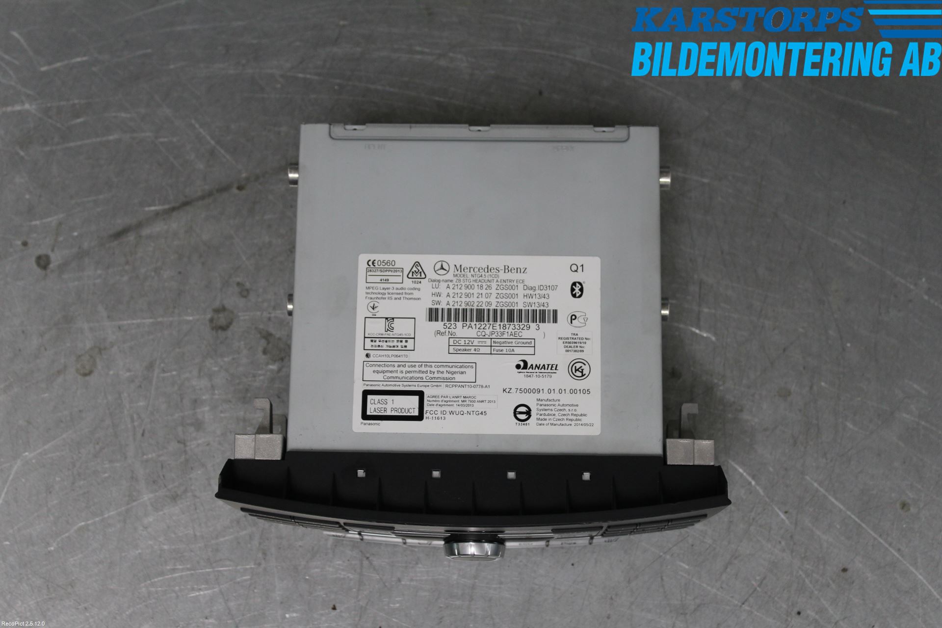 Mercedes-Benz MB E-KLASS (W212) 09-16 Cd Radio - Multimediapanel