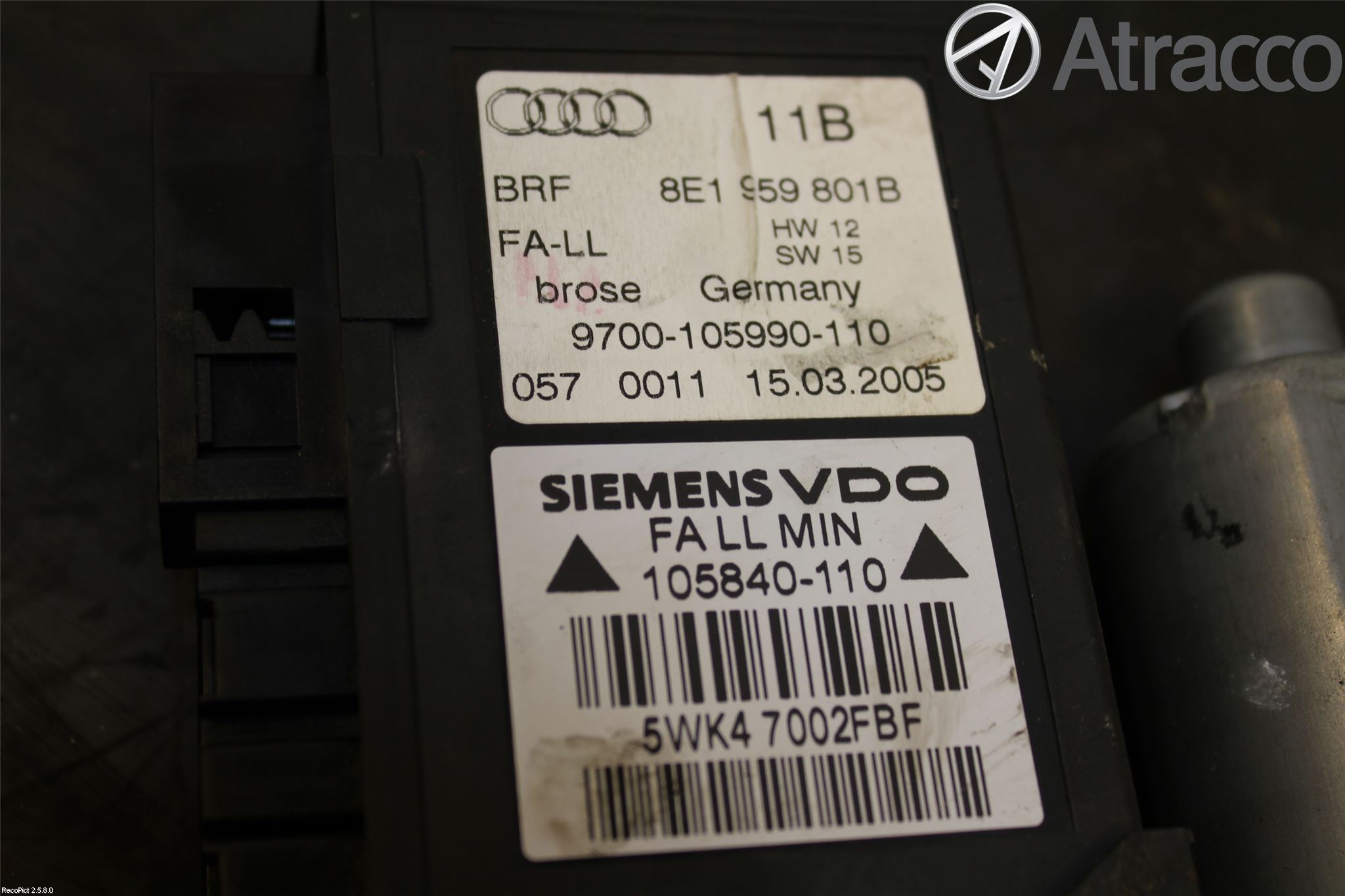 Audi A4/S4 05-07 Fönsterhissmotor