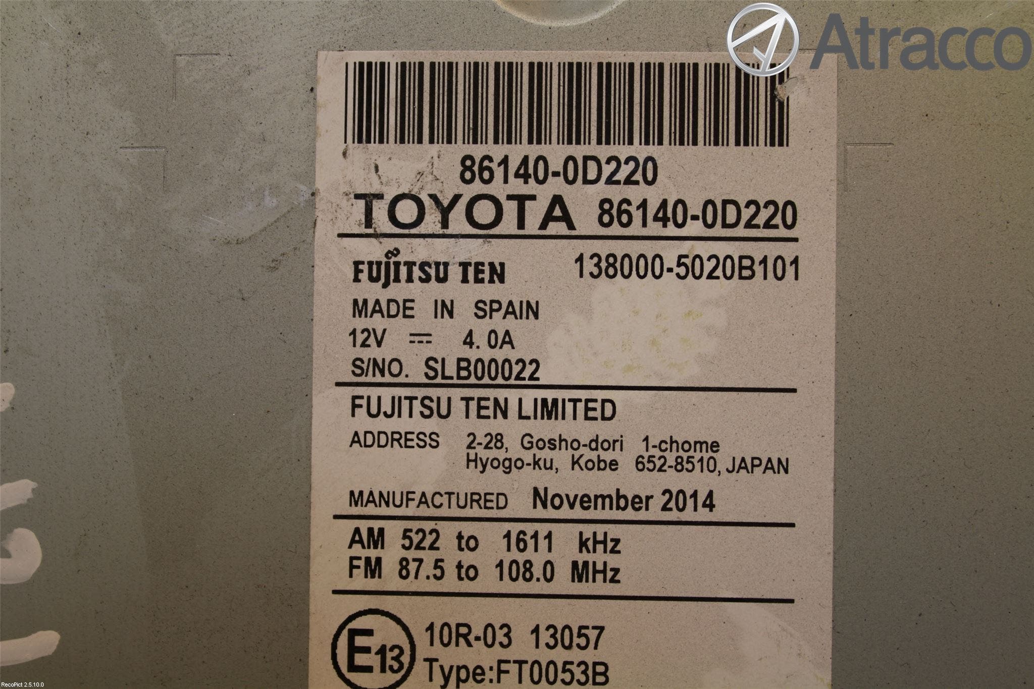 Toyota YARIS XP130 15-20 Cd Radio - Multimediapanel