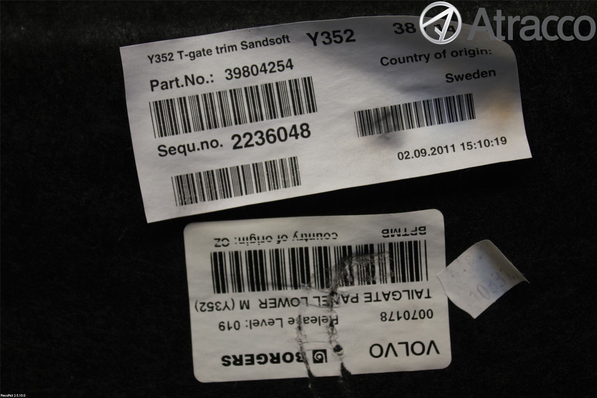 Volvo V60 11-13 Inredning Bakluckeklädsel