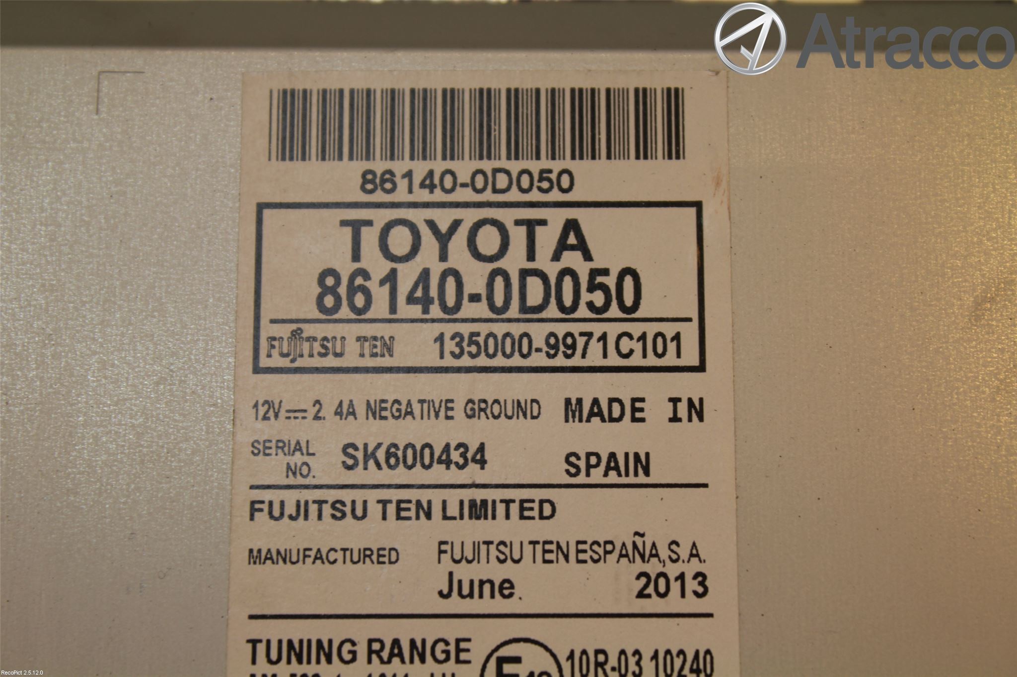 Toyota YARIS XP130 12-14 Cd Radio - Multimediapanel