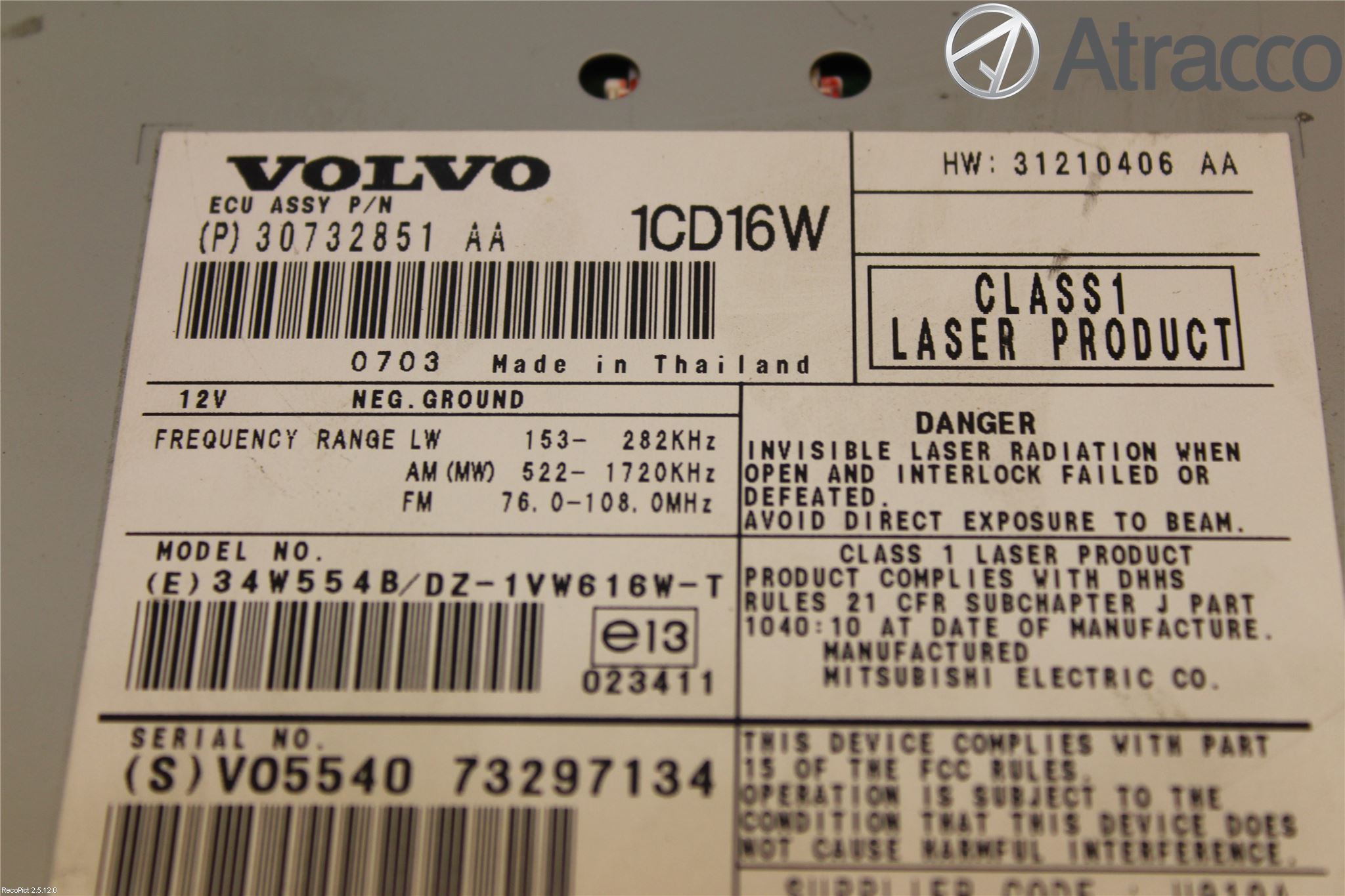 Volvo V50 04-07 Cd Radio - Multimediapanel