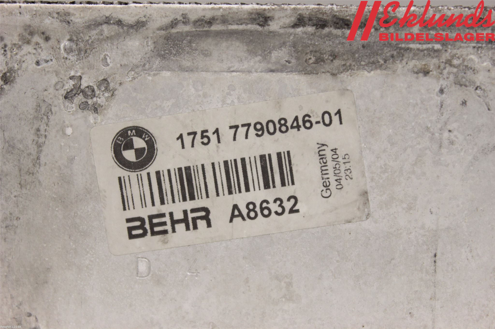 BMW 7 E65/66    00-08 Laddluft-Intercooler Kyl