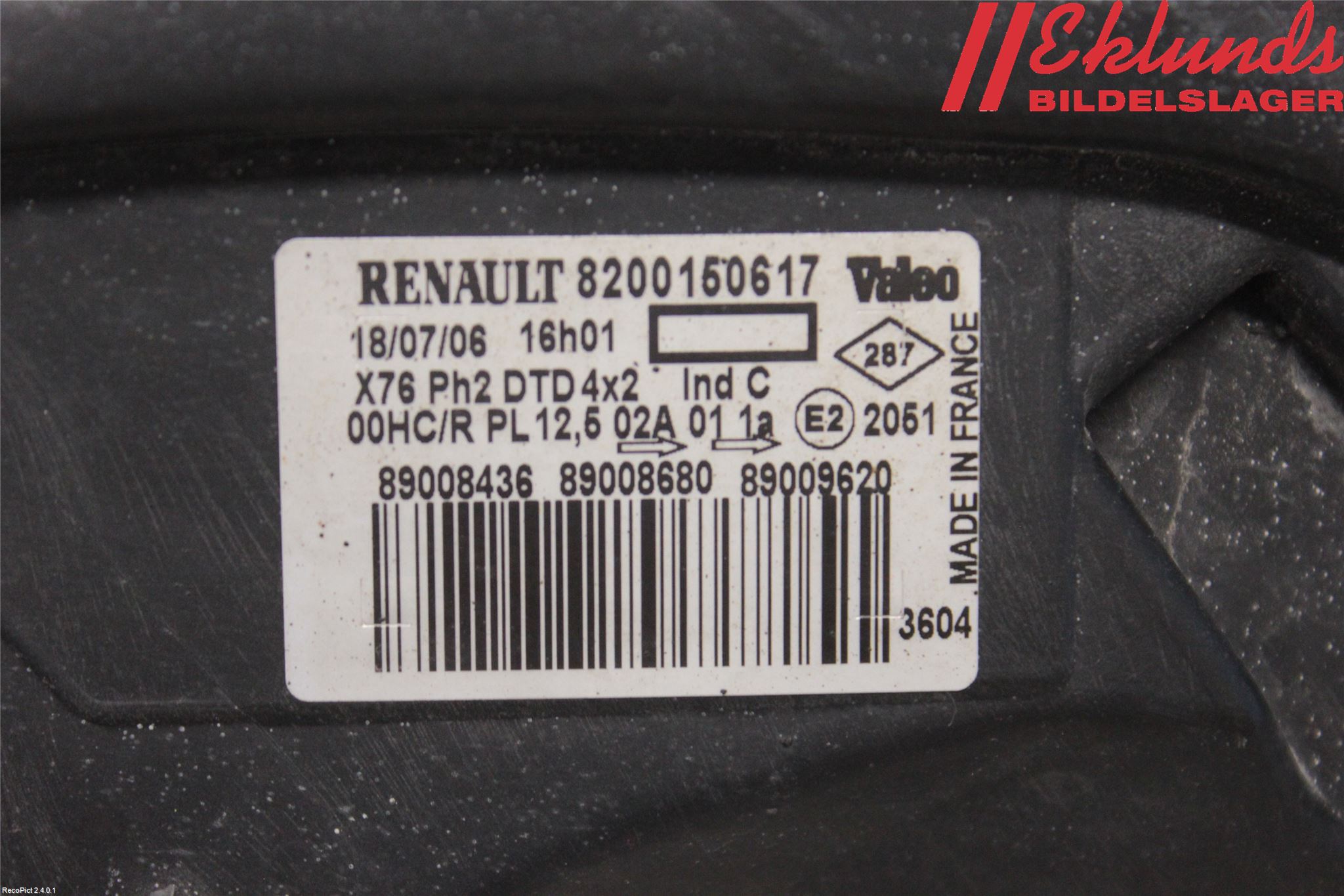 Renault KANGOO I 03-08 Strålkastare Höger