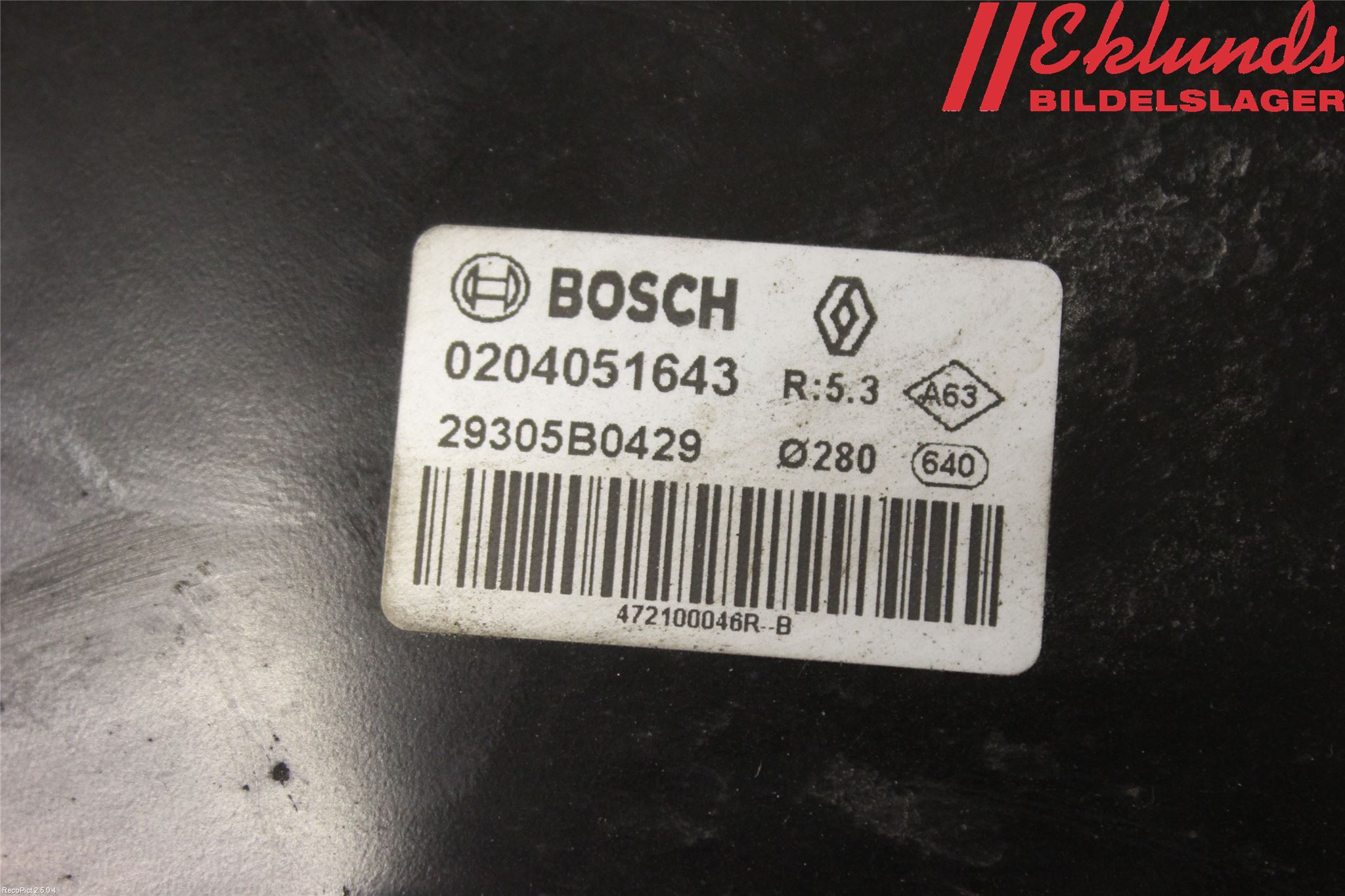 Renault LAGUNA III 11-15 Bromsservo