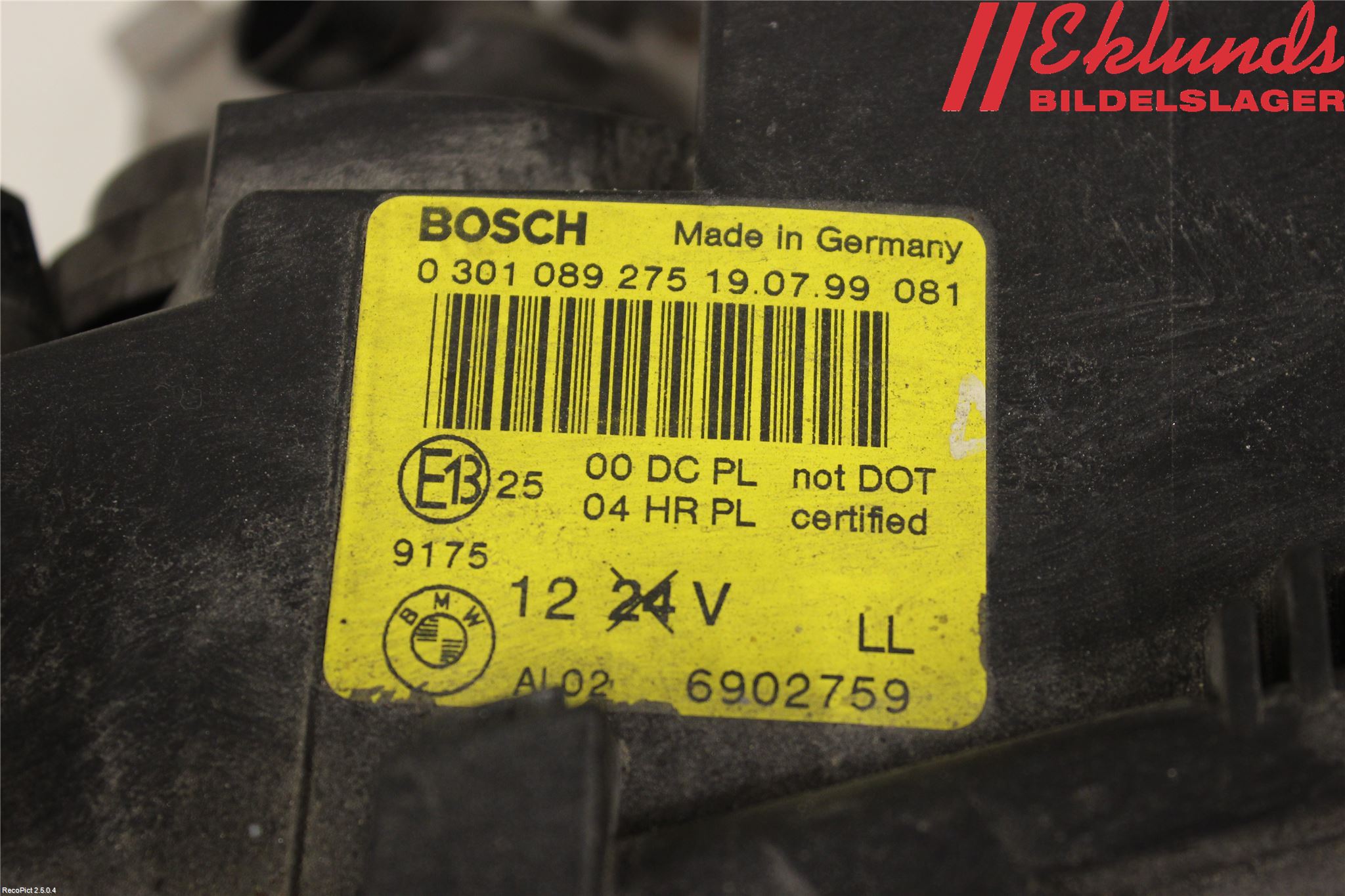 BMW 3 E46      98-05 Strålkastare Vänster