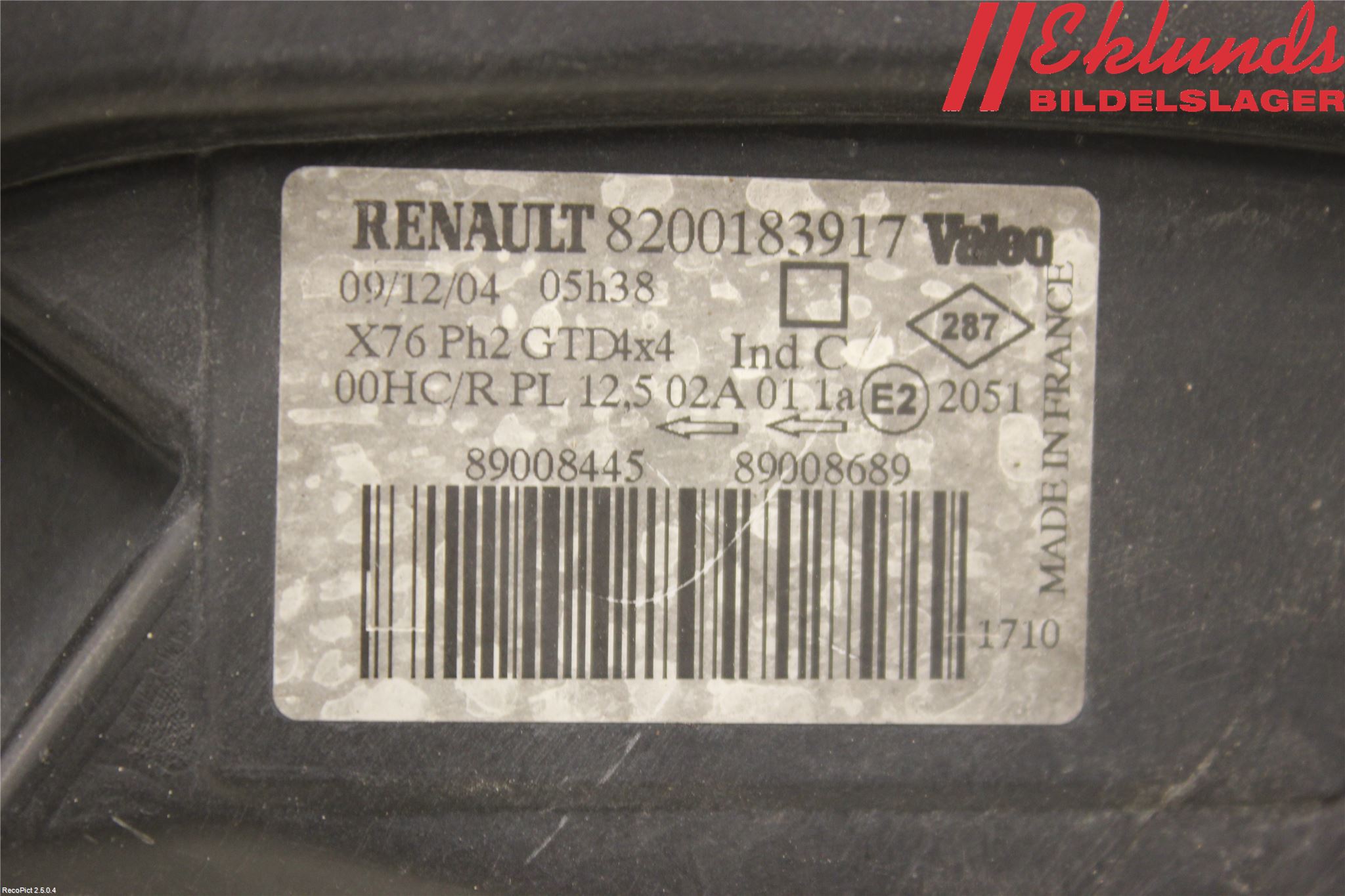 Renault KANGOO I 03-08 Strålkastare Vänster