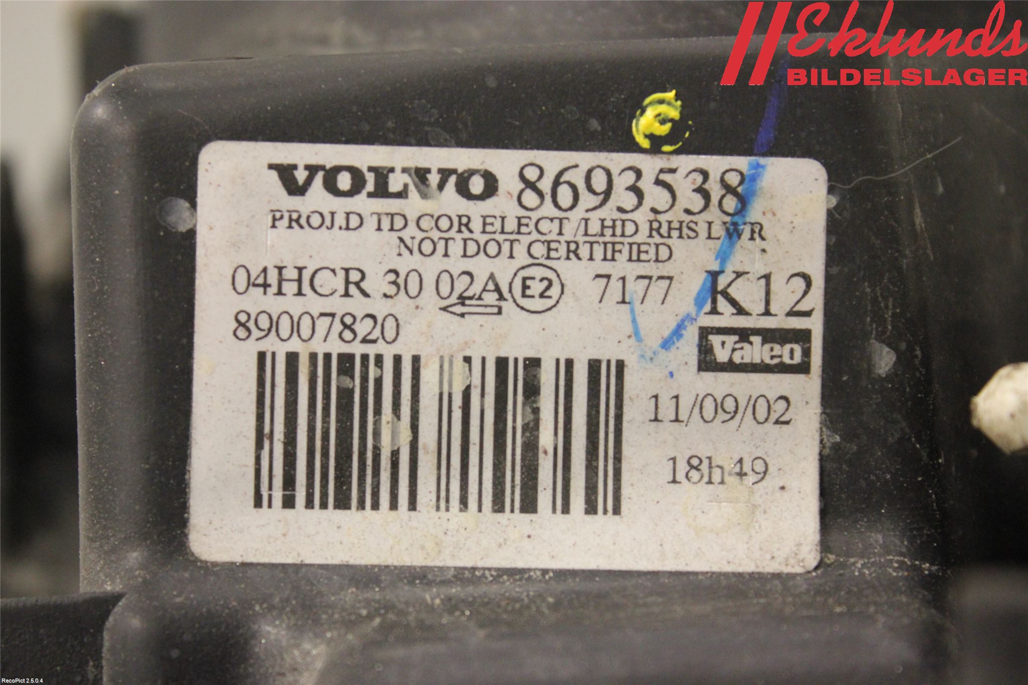 Volvo S80 99-03 Strålkastare Höger