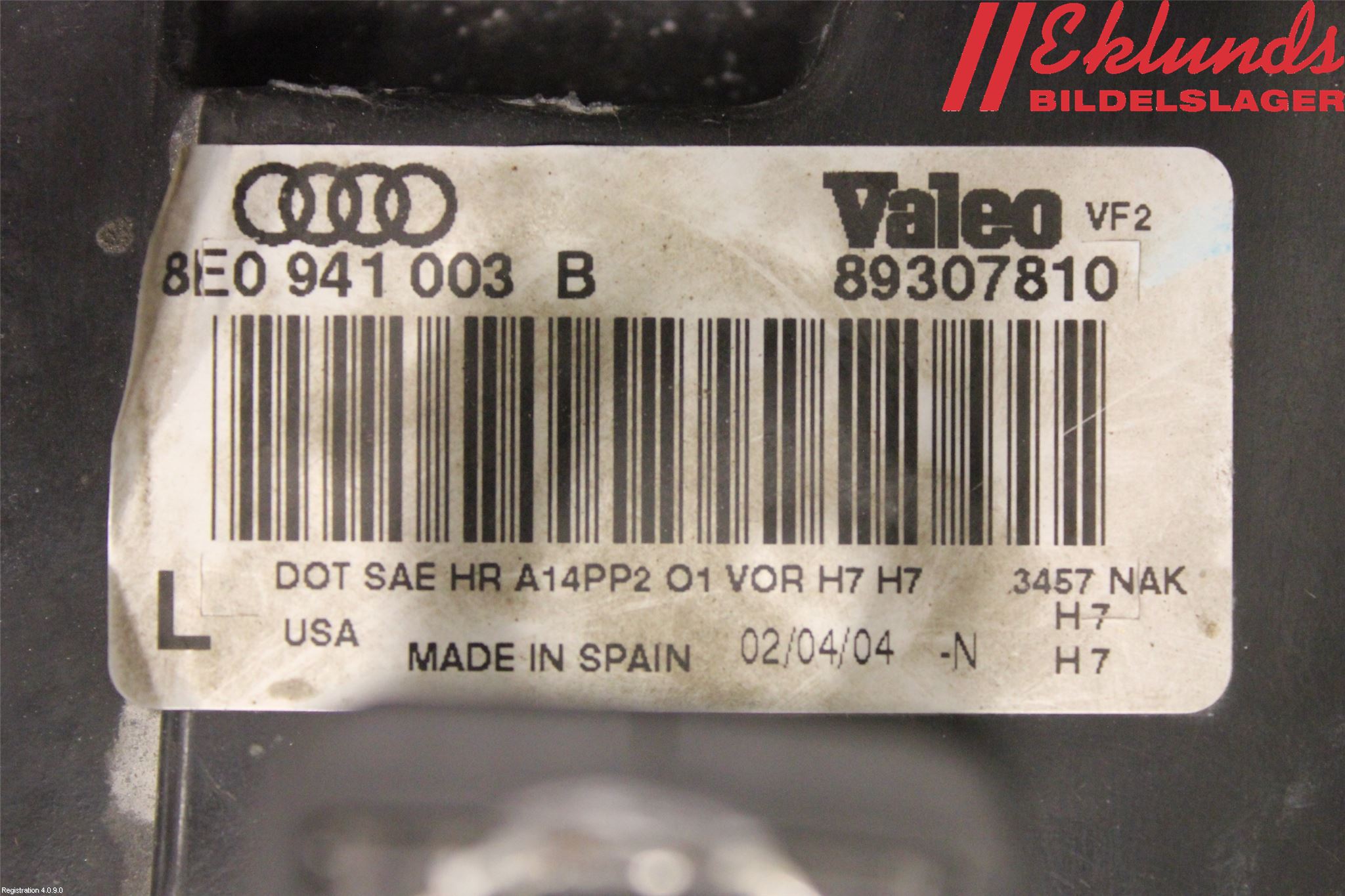 Audi A4/S4 01-05 Strålkastare Vänster