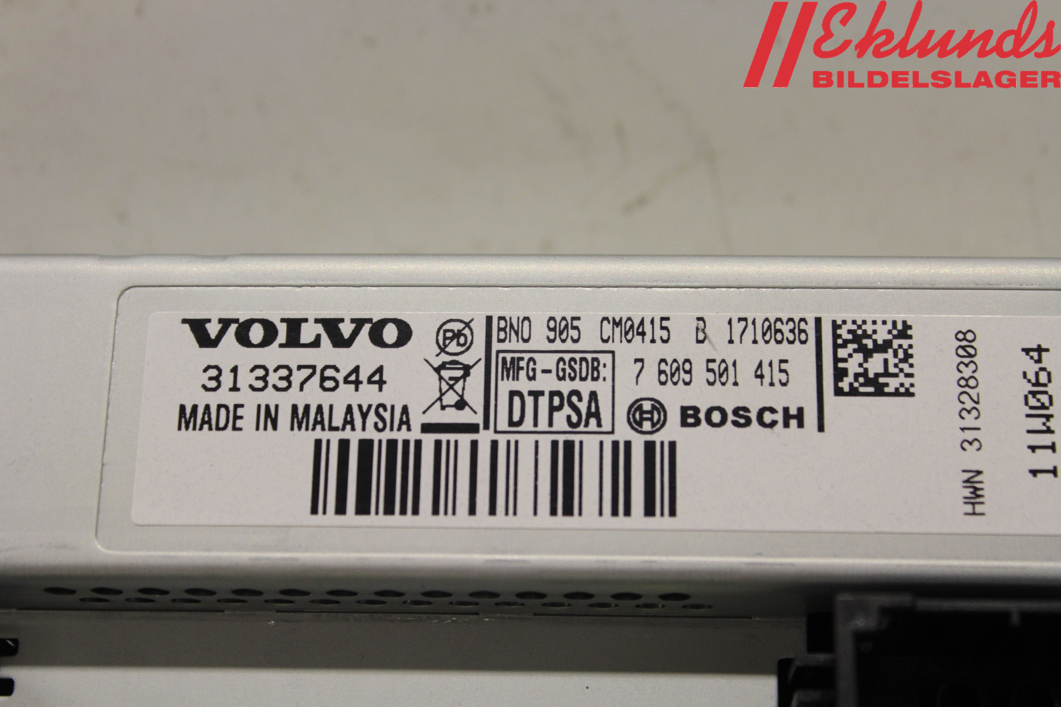 Volvo V60 11-13 Kontrolldisplay