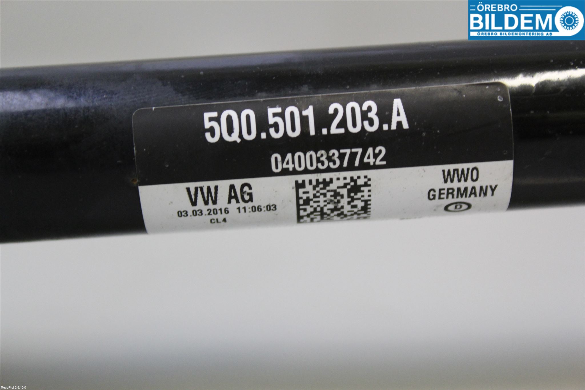 Volkswagen VW GOLF / E-GOLF VII 13-20 Drivaxel Bak Vänster