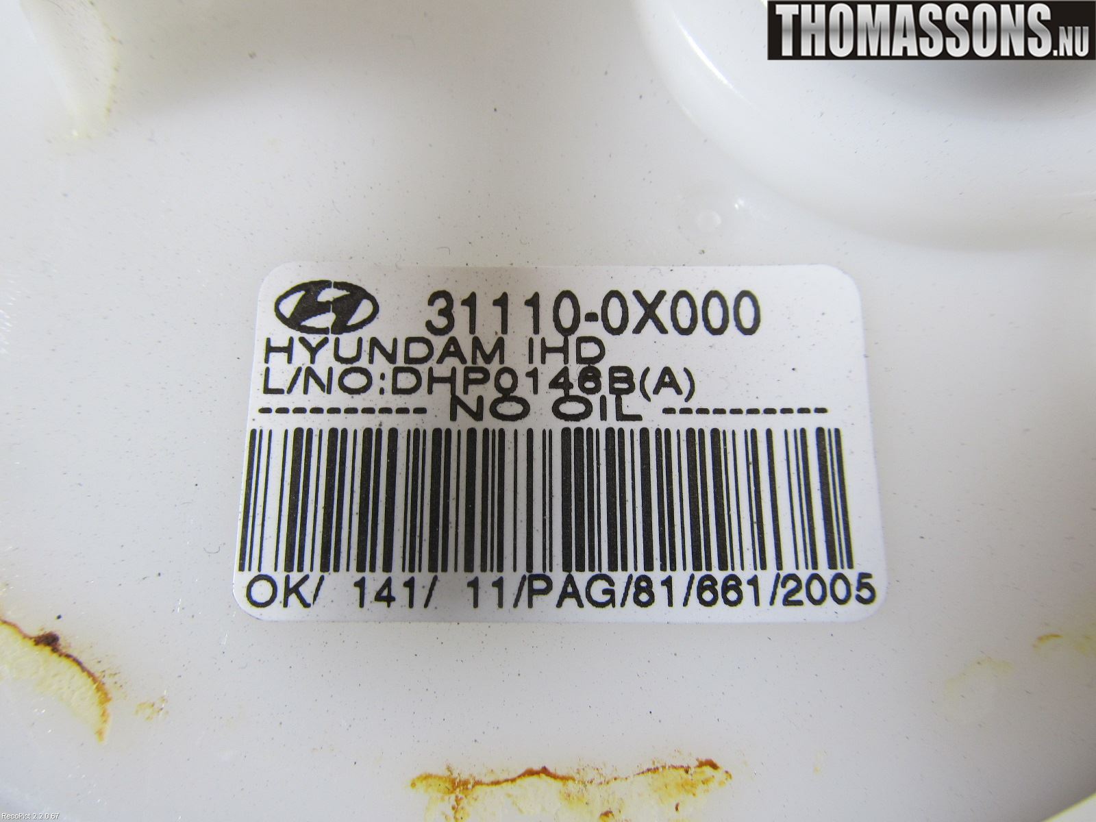 Hyundai i10 PA 08-13 Bränsle Insppump Bensin