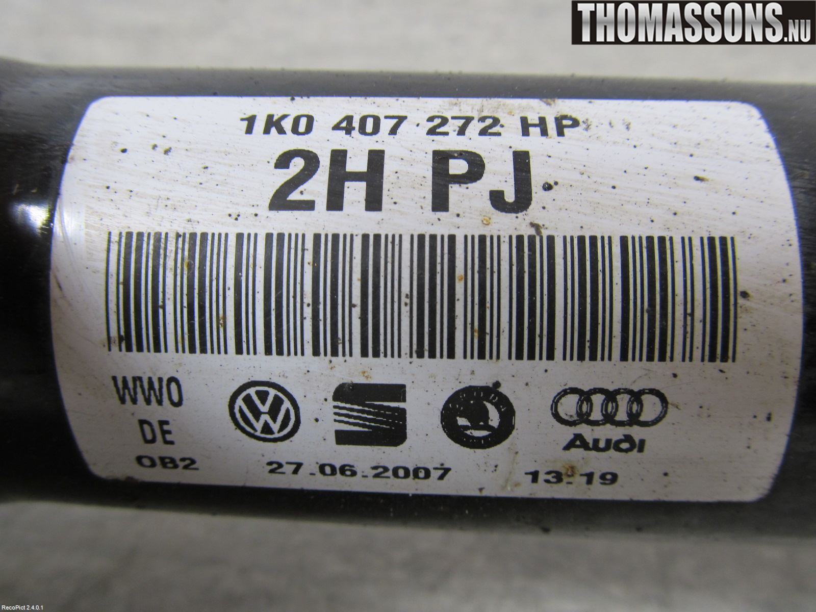 Volkswagen VW GOLF PLUS/CROSS GOLF 04-14 Drivaxel Fram Höger