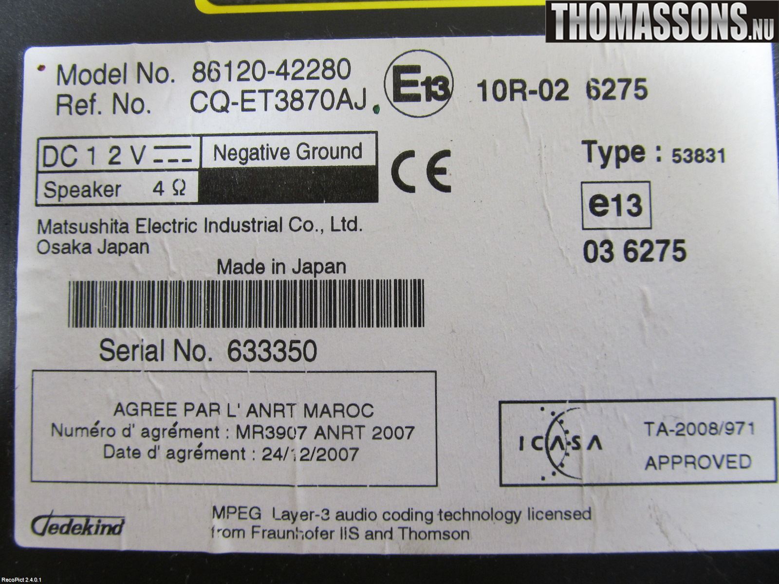 Toyota RAV 4 06-12 Cd Radio - Multimediapanel