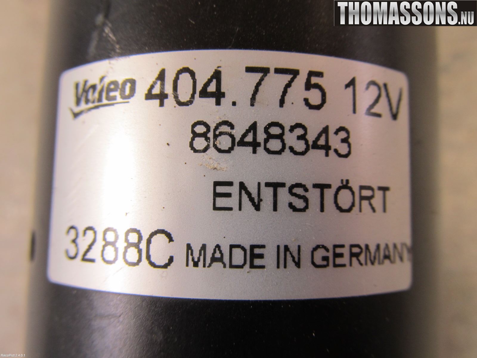 Volvo S60 05-10 Torkarmotor Vindruta