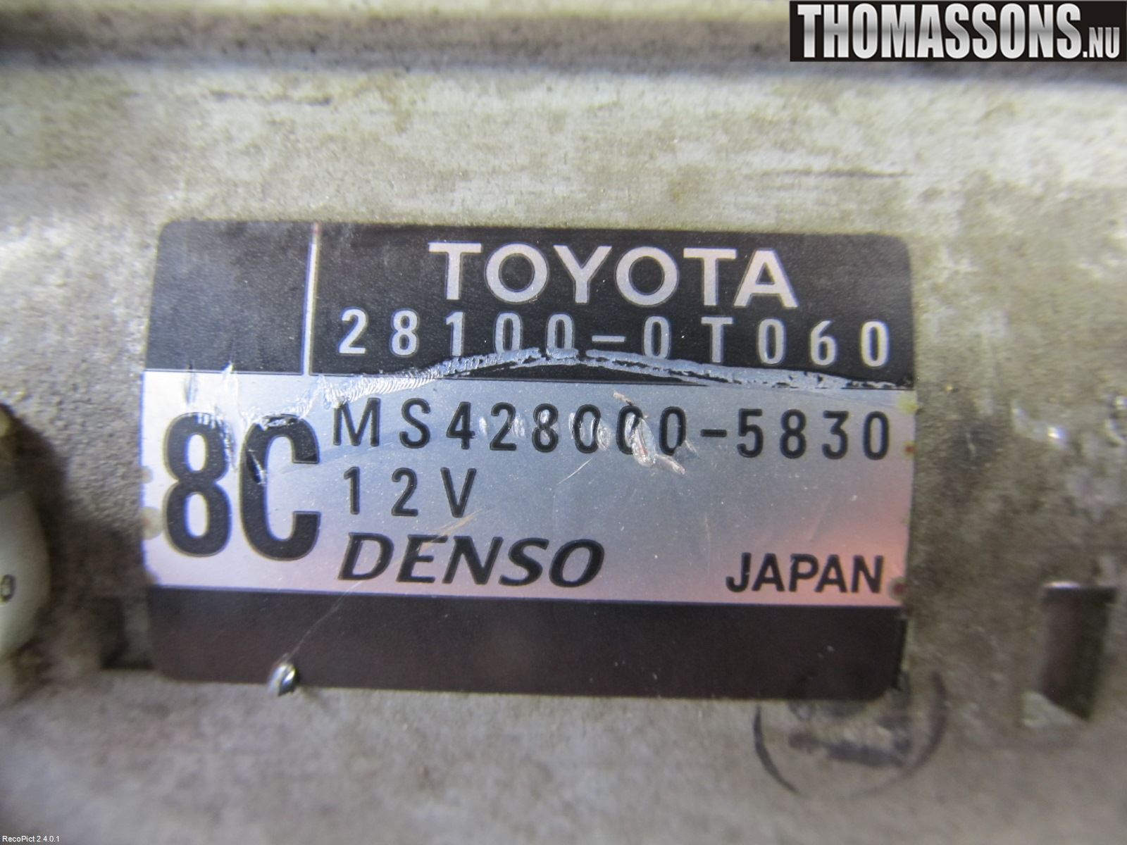 Toyota AVENSIS 09-15 Startmotor
