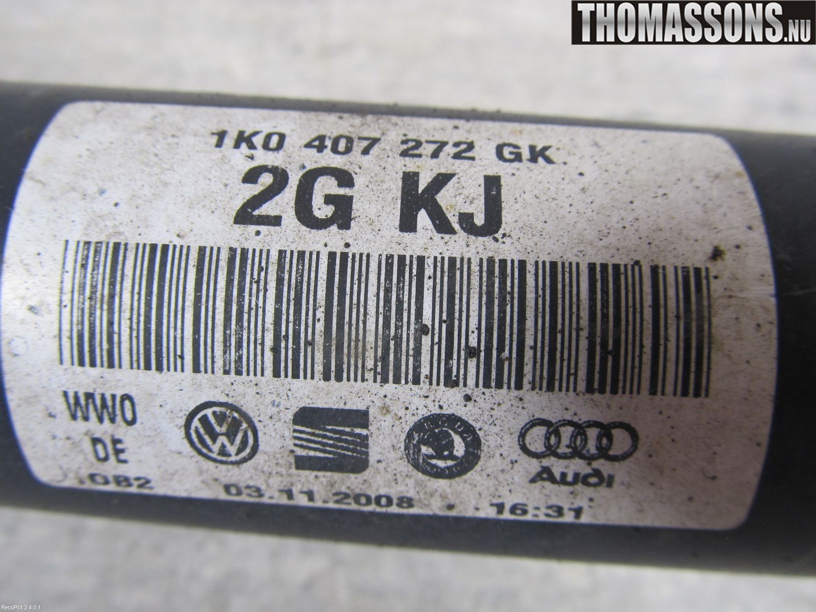 Volkswagen VW GOLF VI 09-13 Drivaxel Fram Höger