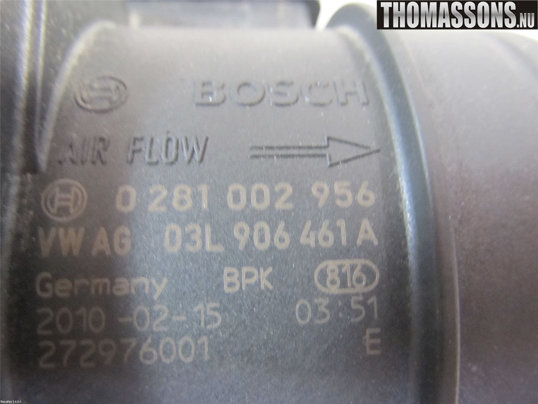 Skoda YETI Injluftmassamätare