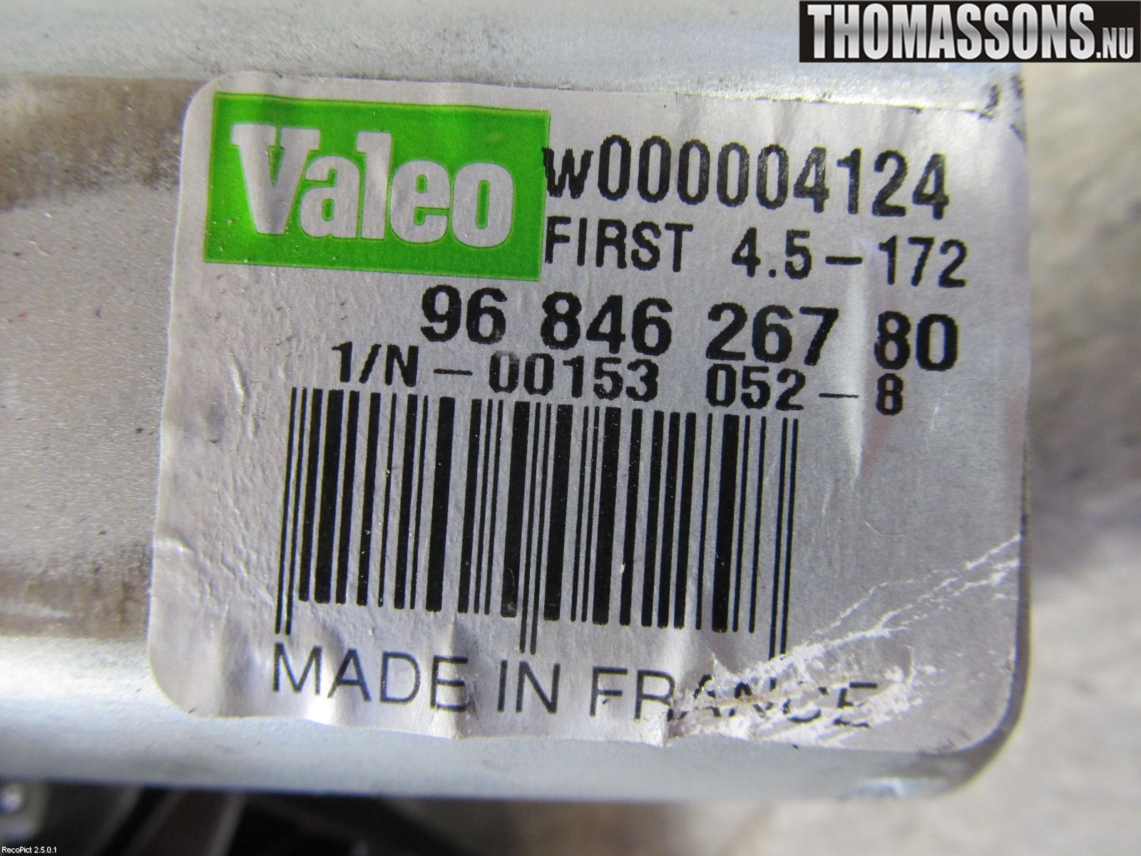 Peugeot 207 Torkarmotor Baklucka