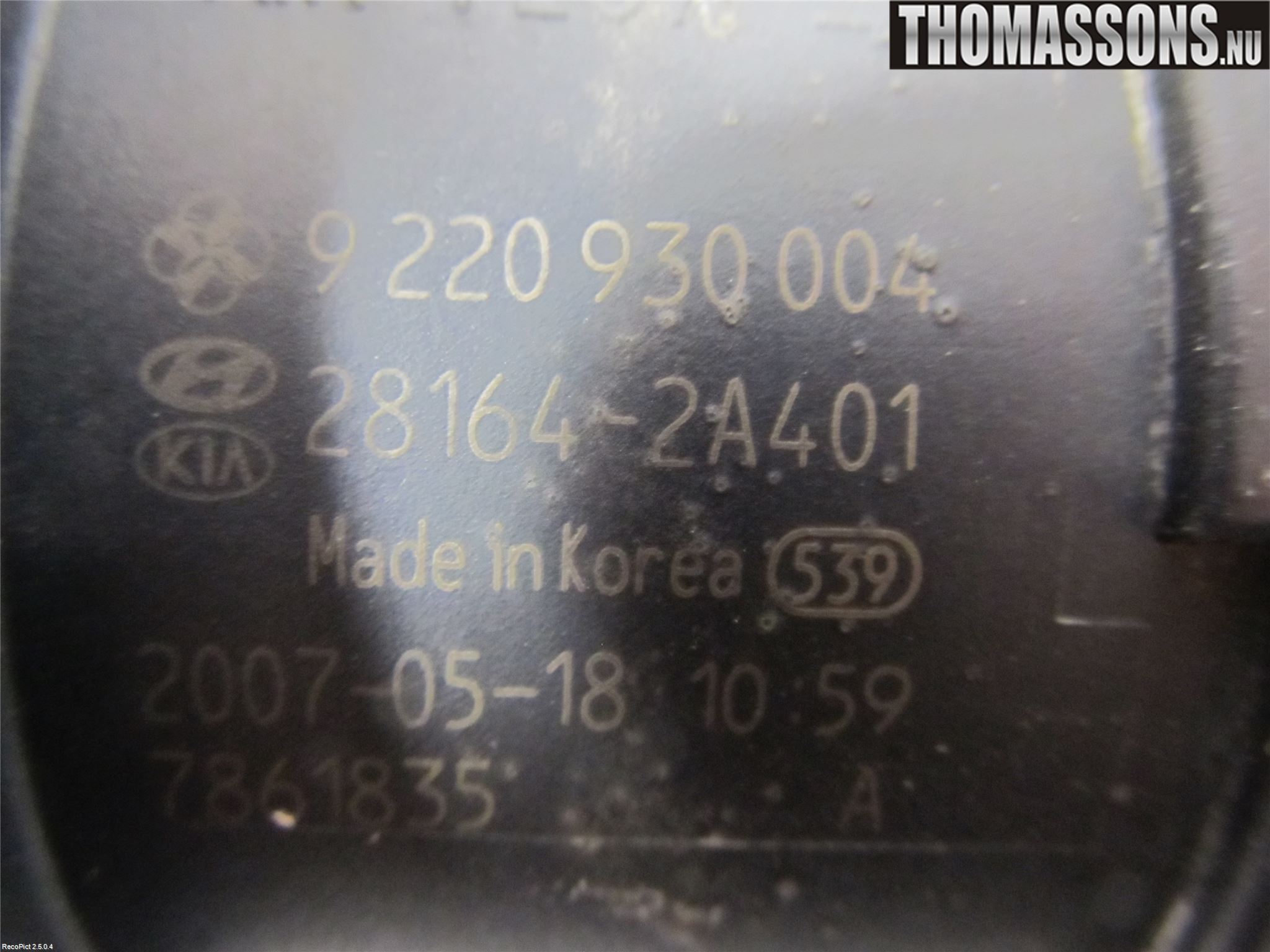 Kia CEED 06-12 Injluftmassamätare