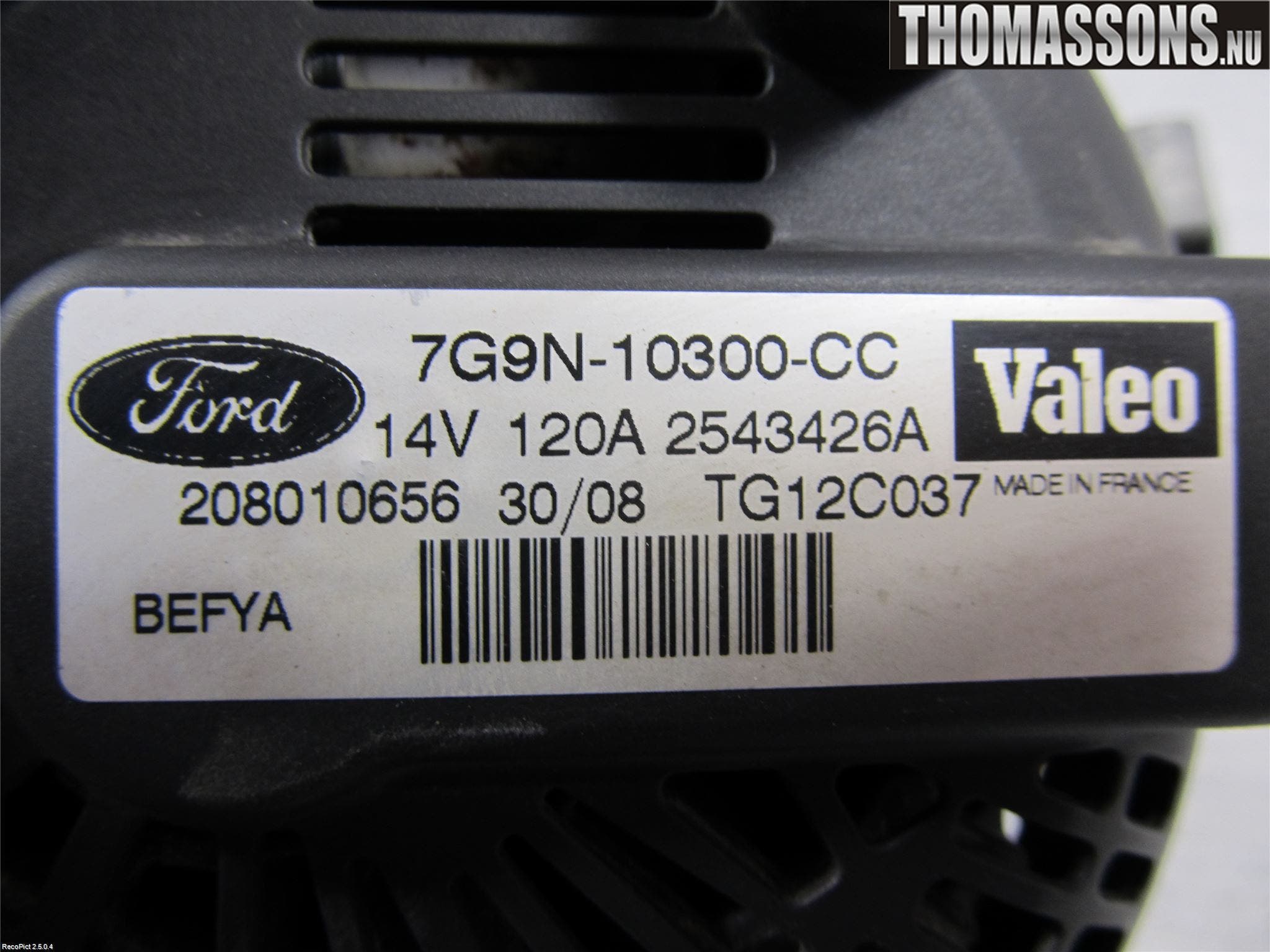 Ford FIESTA 09-12 Generator