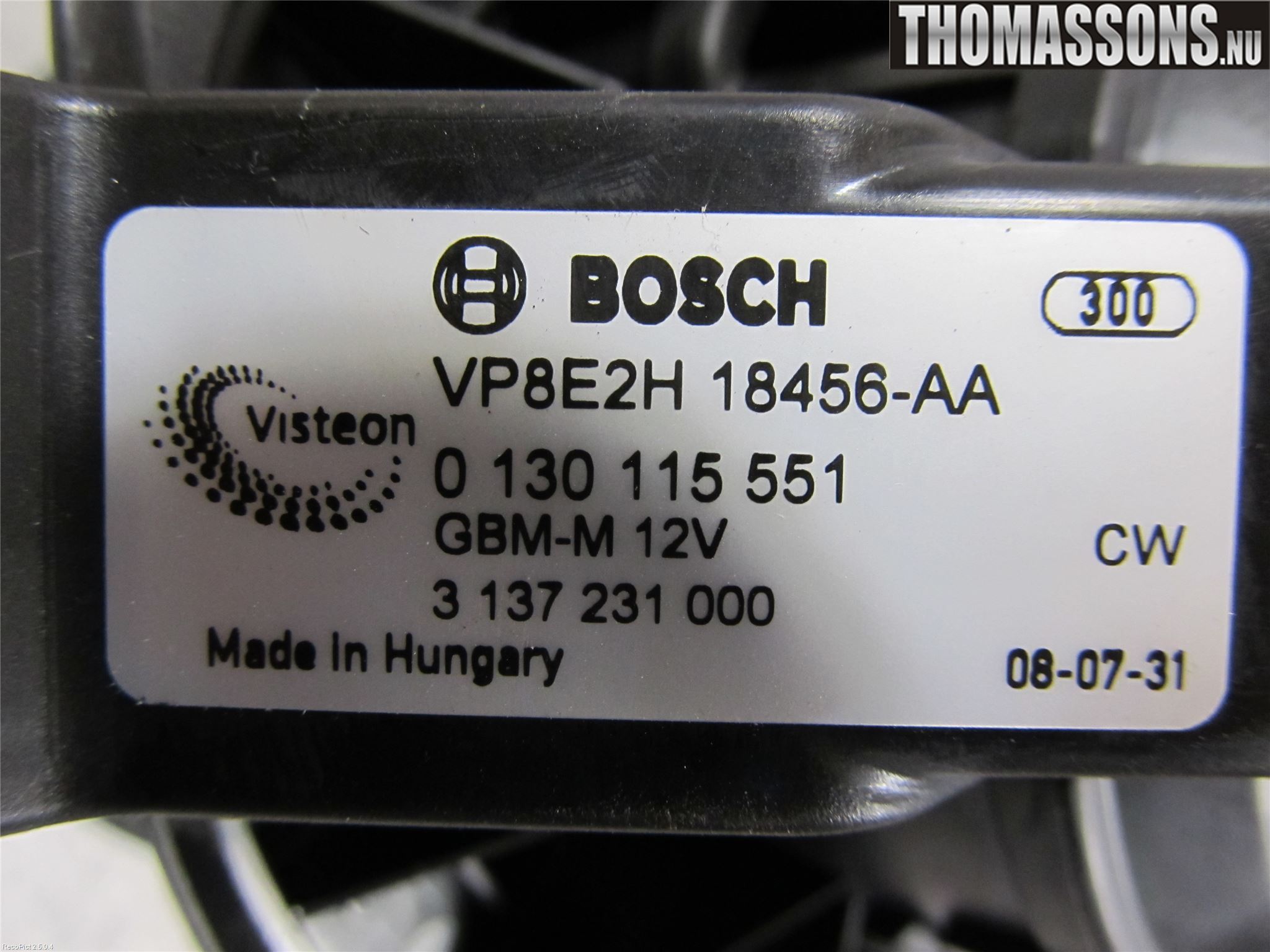 Ford FIESTA 09-12 Värmefläkt