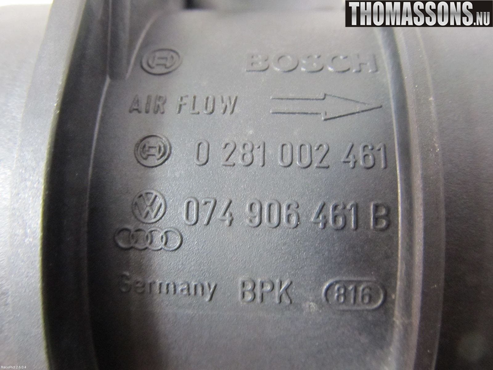 Volkswagen VW SHARAN 01-10 Injluftmassamätare