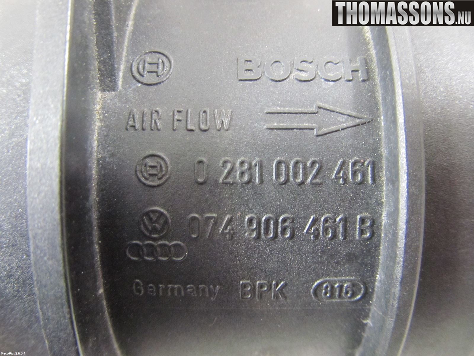 Volkswagen VW TOURAN 03-10 Injluftmassamätare