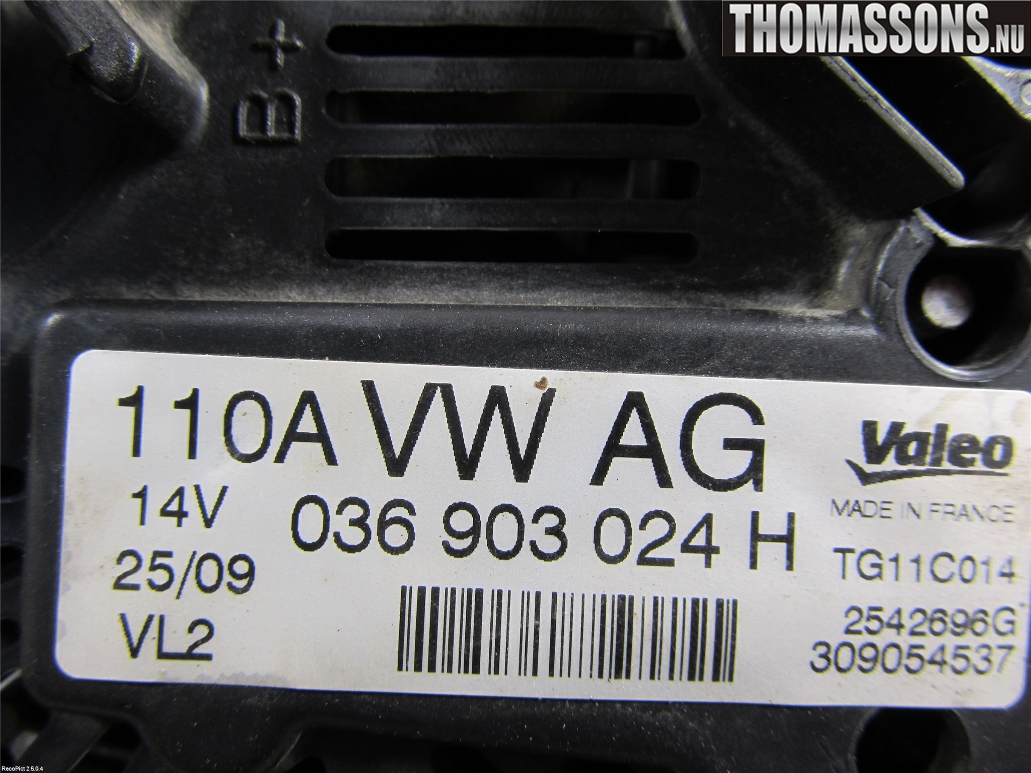 Volkswagen VW POLO 10-17 Generator