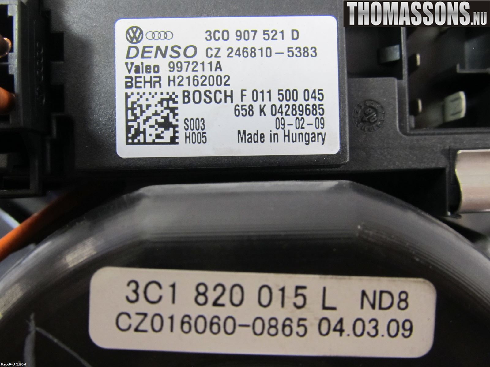 Volkswagen VW PASSAT 05-11 Ac Värmefläkt