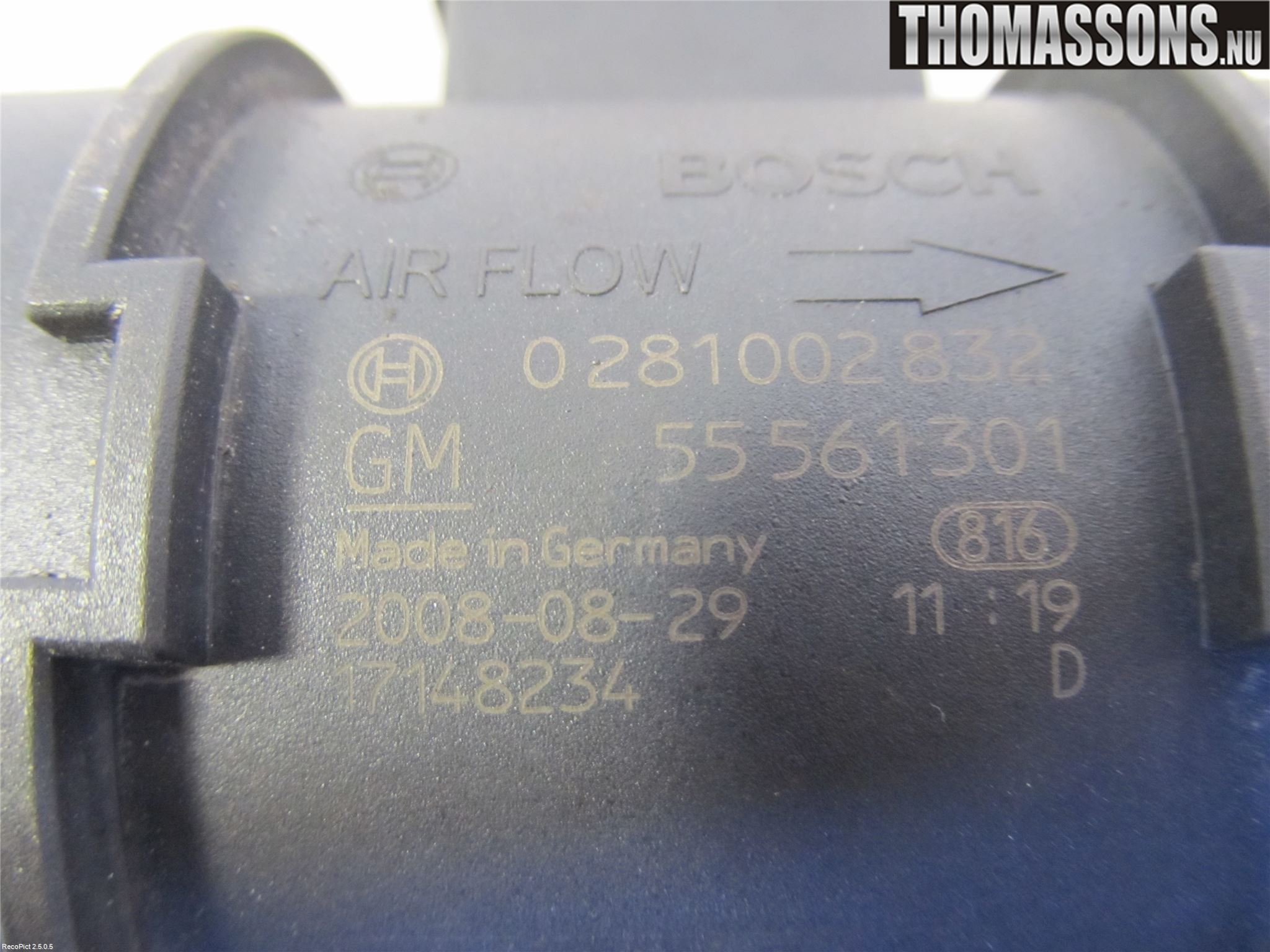 Opel ASTRA H 04-12 Injluftmassamätare