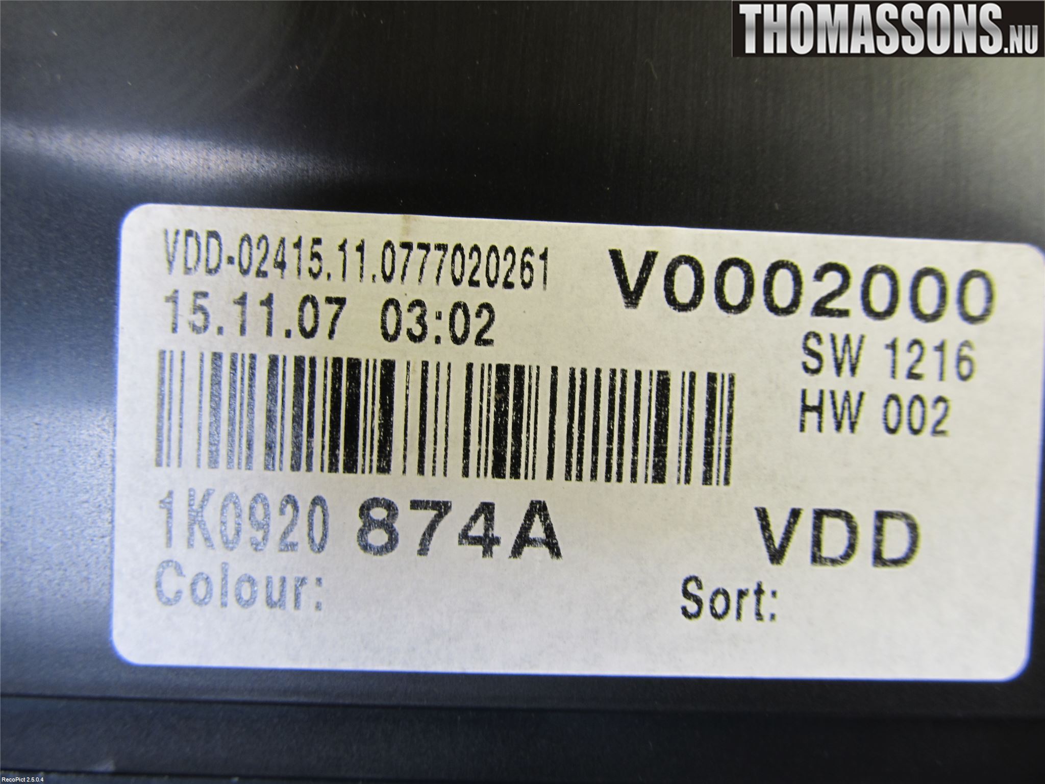 Volkswagen VW GOLF V 04-09 Instrument Komb