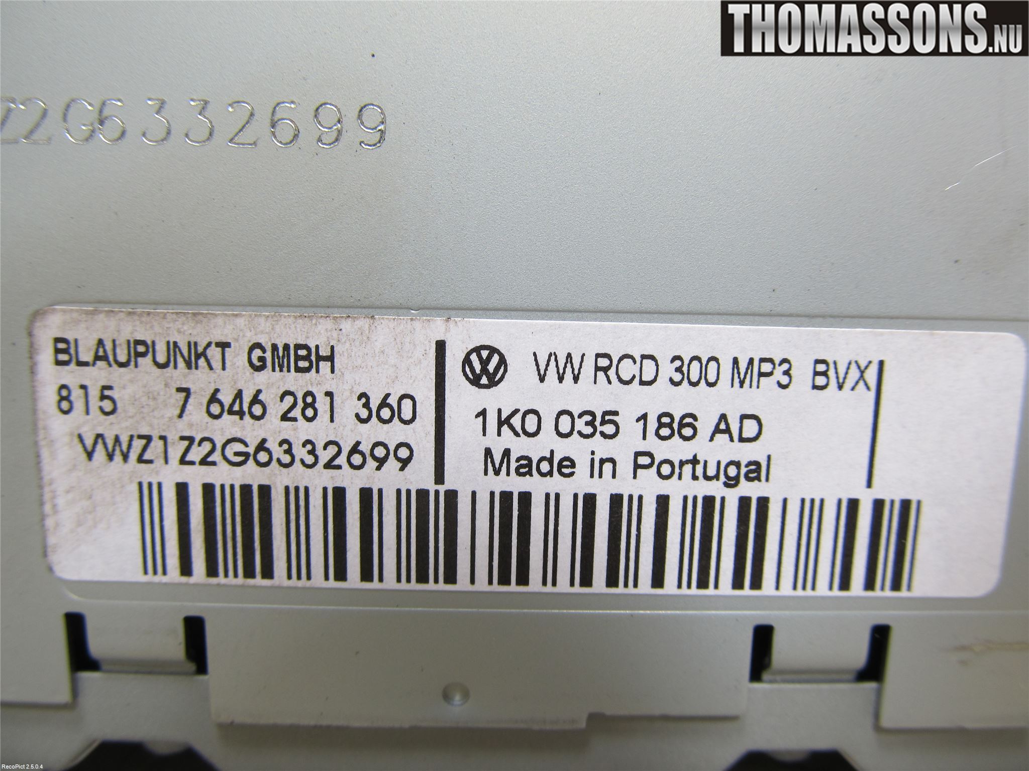 Volkswagen VW GOLF V 04-09 Cd Radio - Multimediapanel