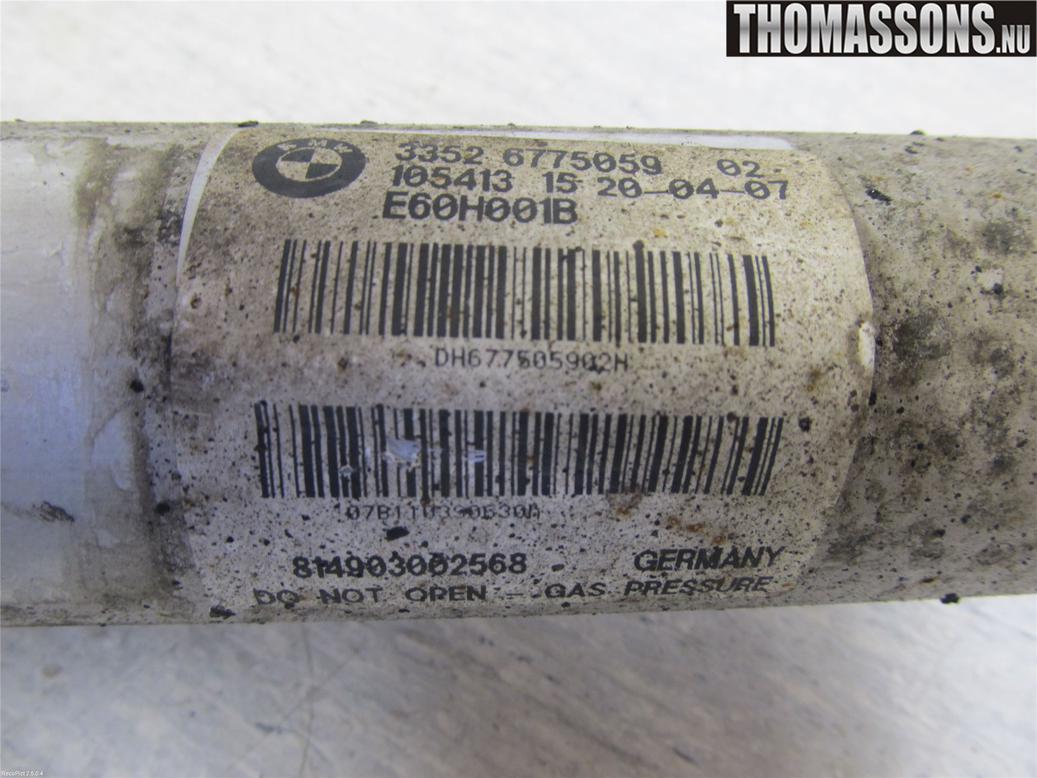 BMW 5 E60/61 Sed/Tou 02-10 Stötdämpare Bak