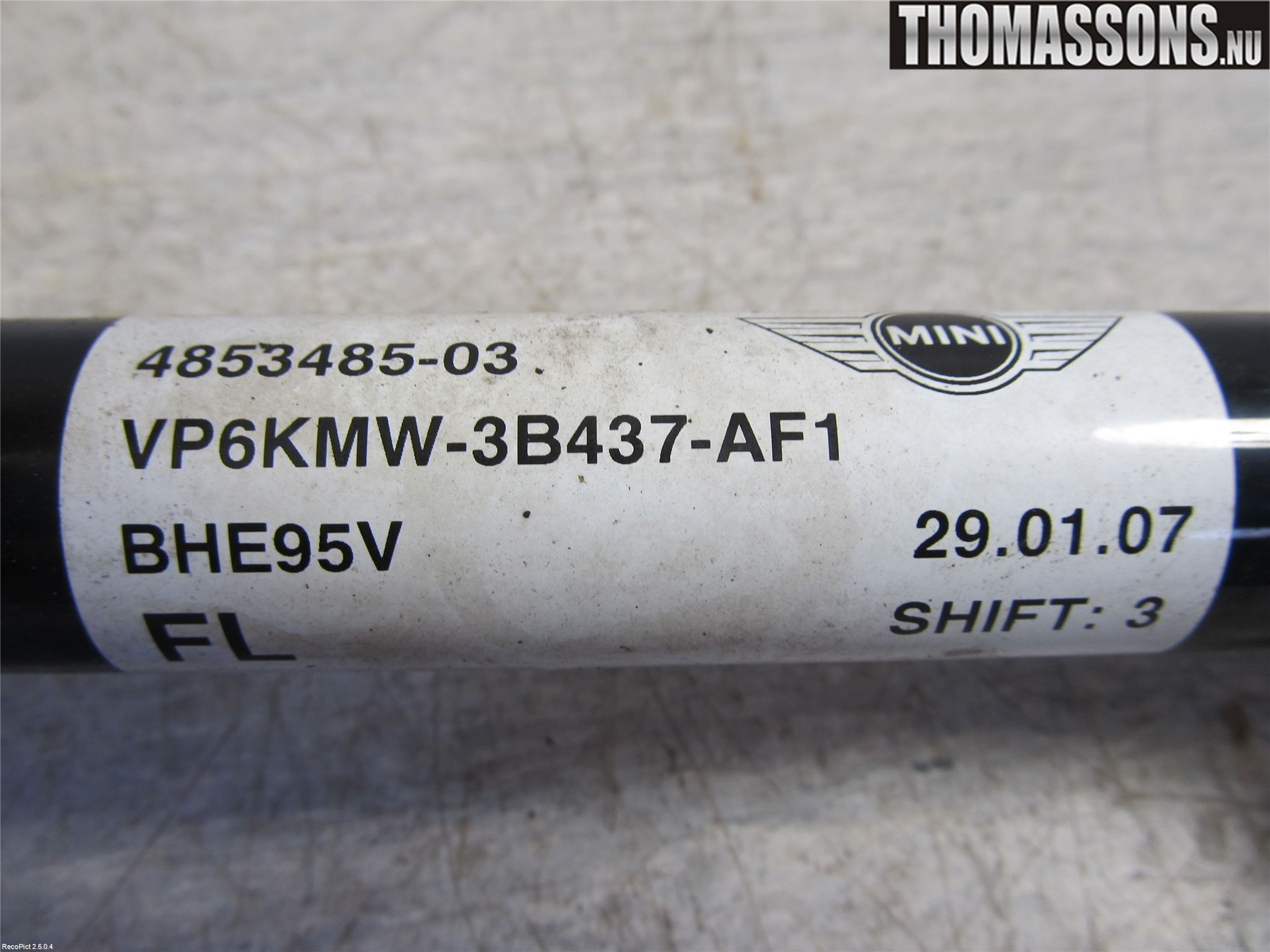 Mini COUPE R56 05-14 Drivaxel Fram Vänster