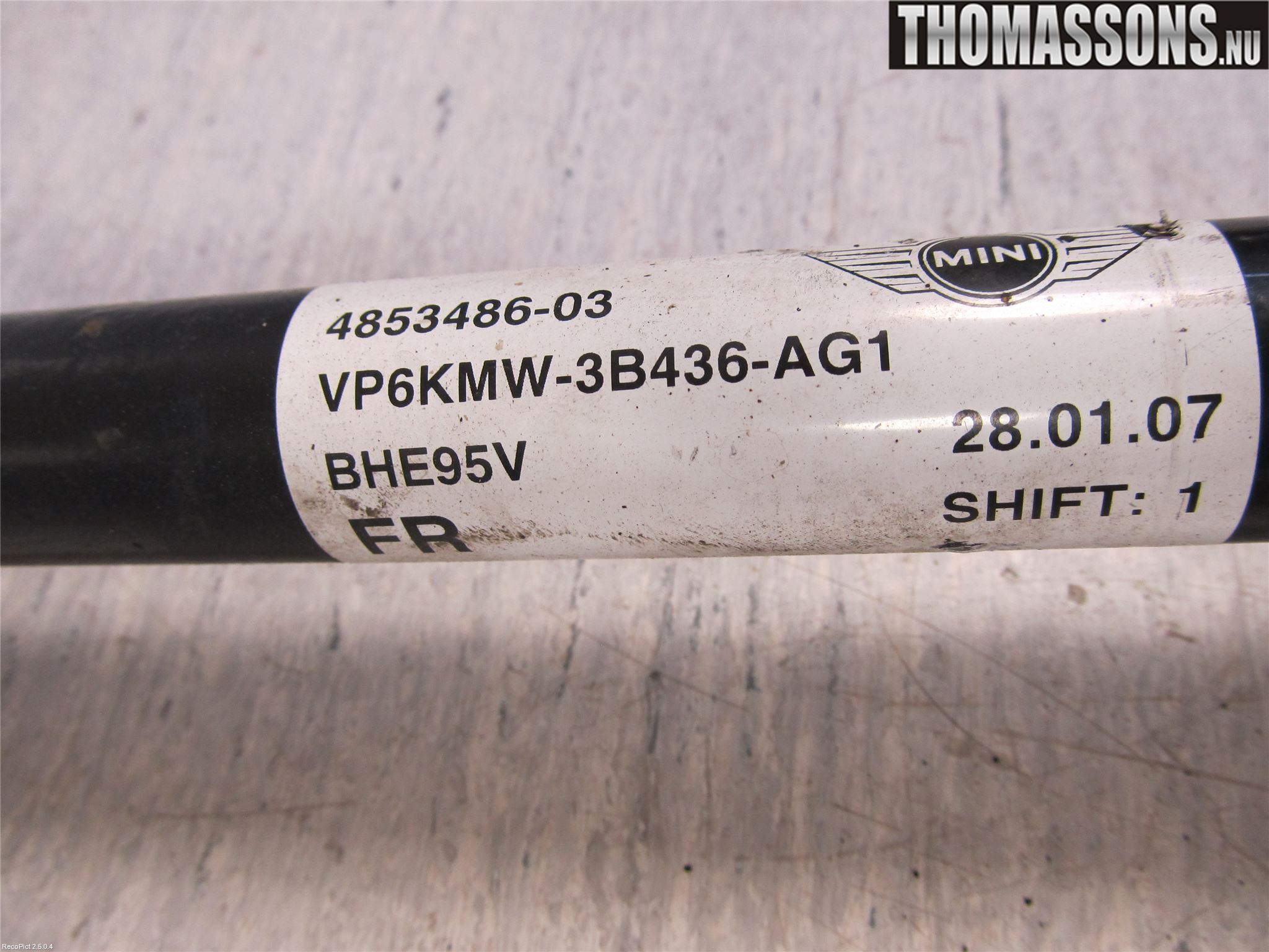 Mini COUPE R56 05-14 Drivaxel Fram Höger