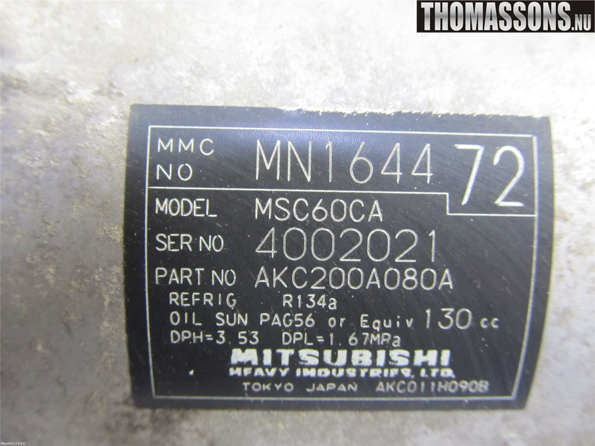 Mitsubishi COLT 09-13 Ac Kompressor