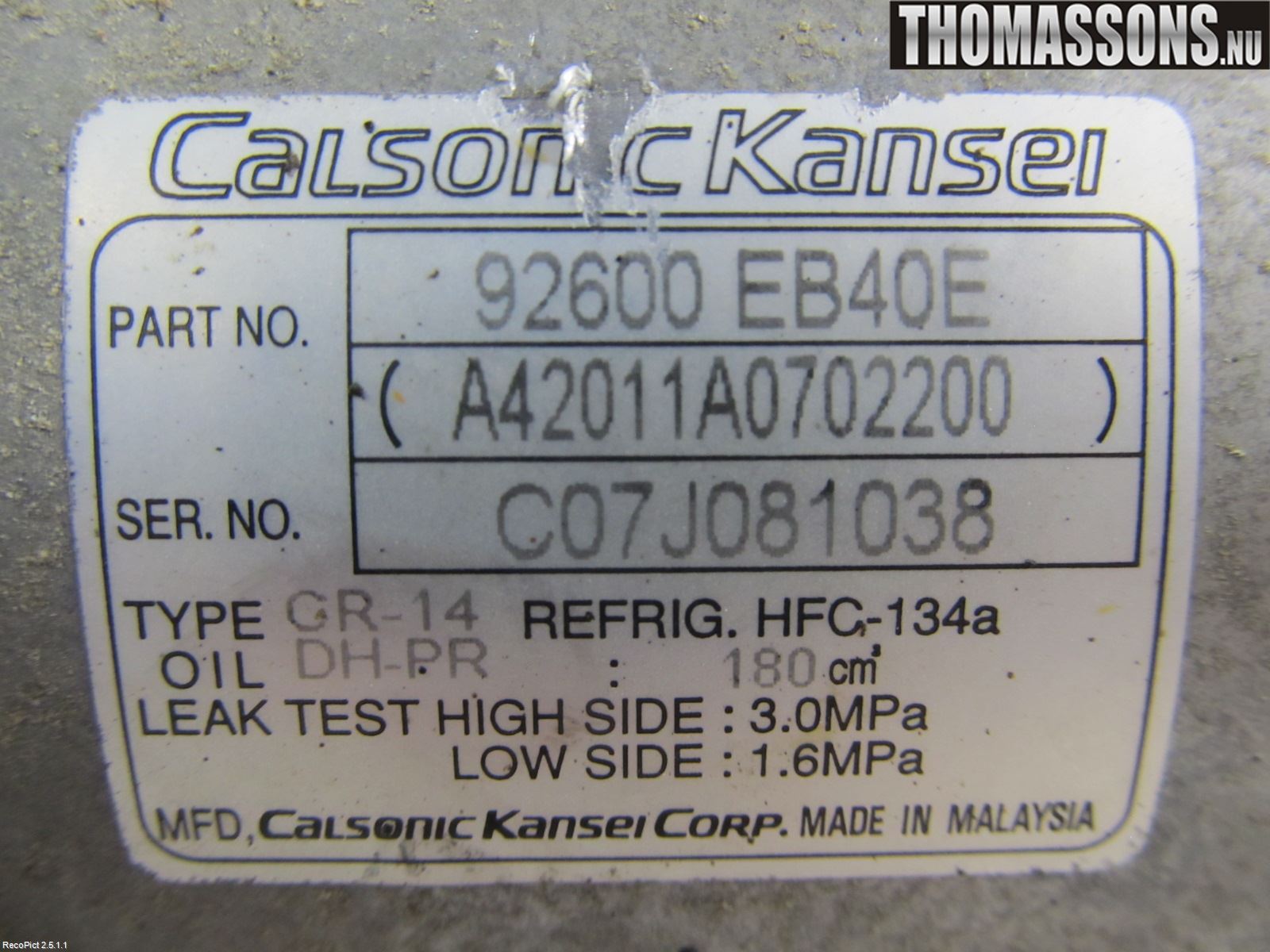 Nissan NAVARA 05-16 Ac Kompressor